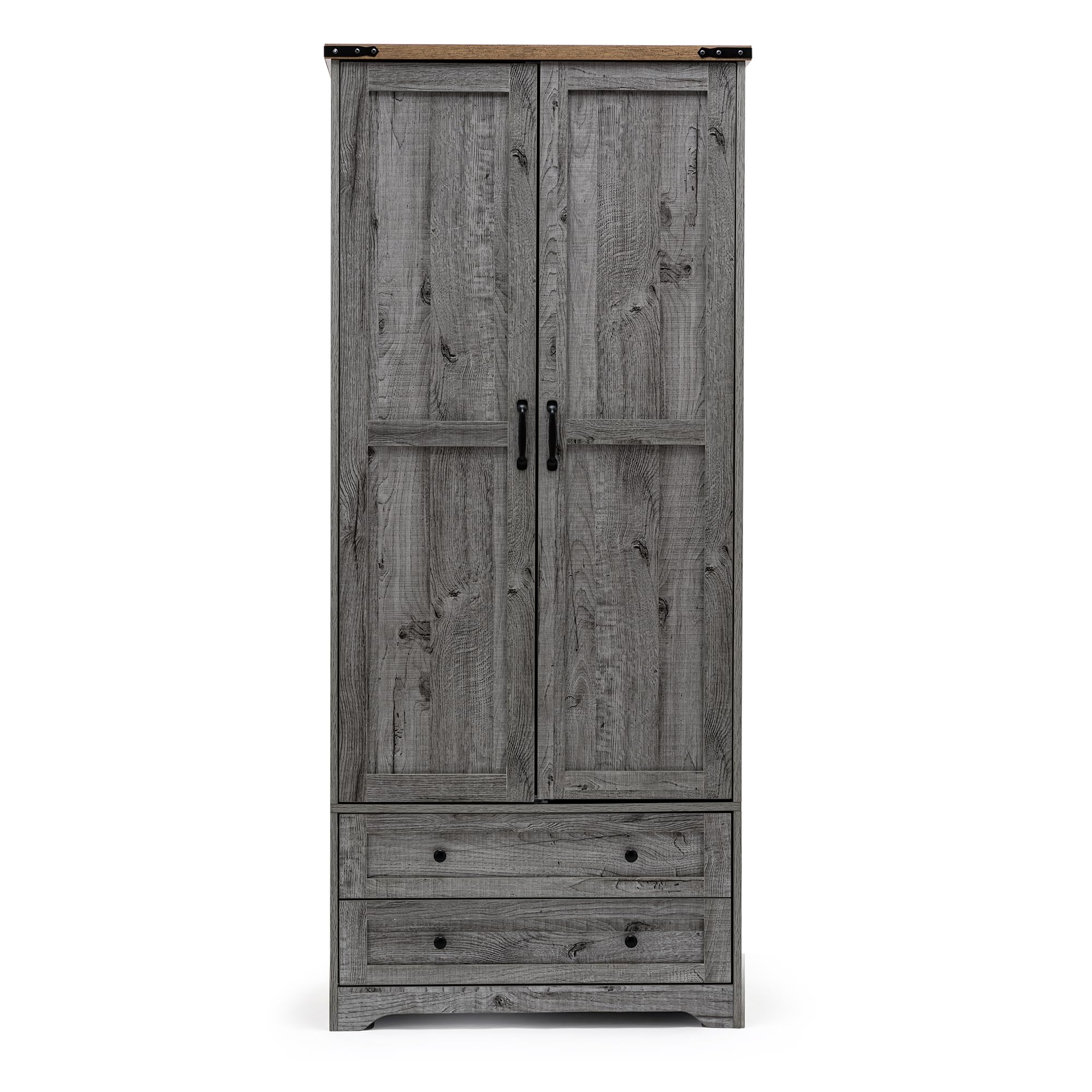 71" Wooden Armoire Wardrobe Closet - Modern Functional Clothes