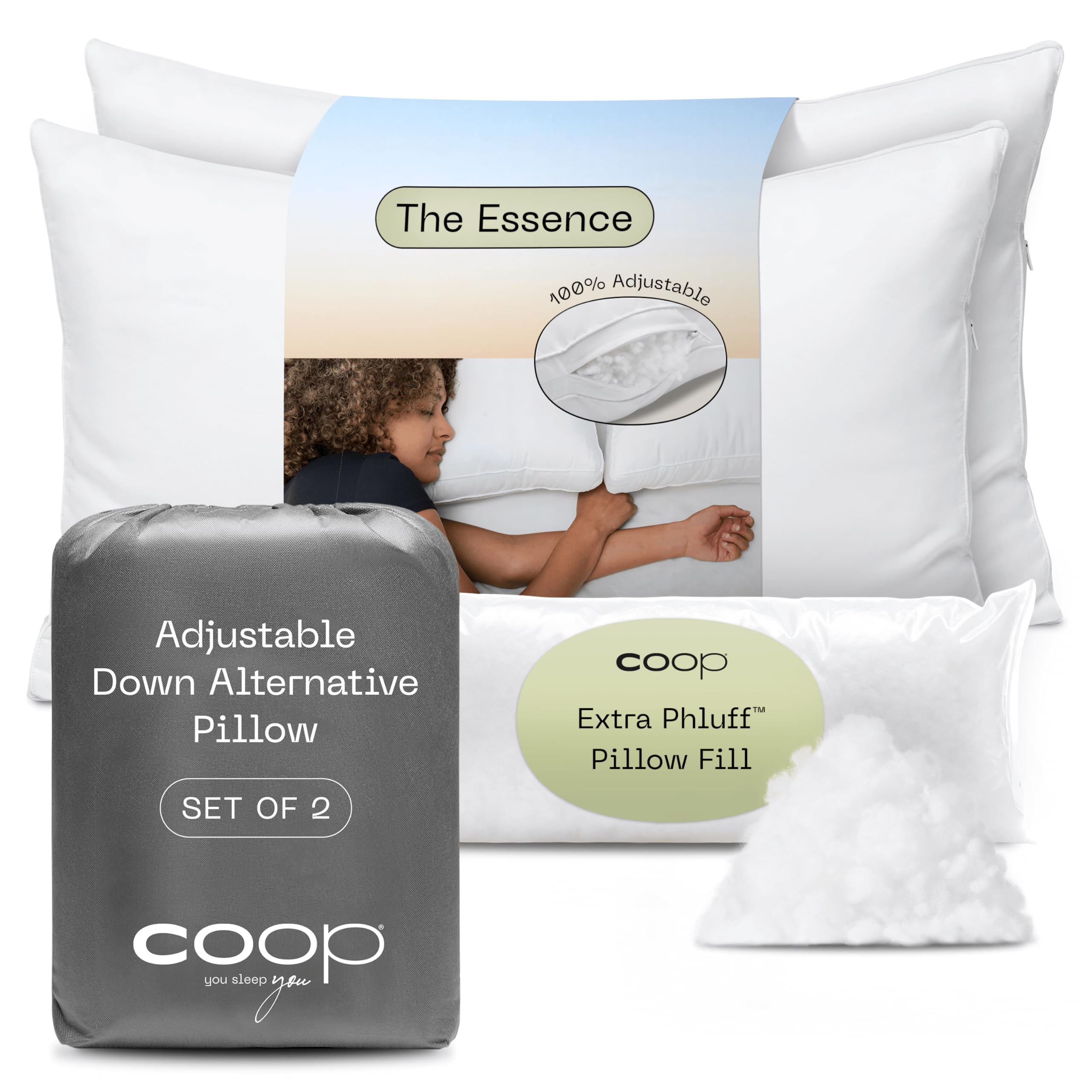 Essence Down Alternative Pillow Set of 2, Queen Size, Best Pillows for Sleeping