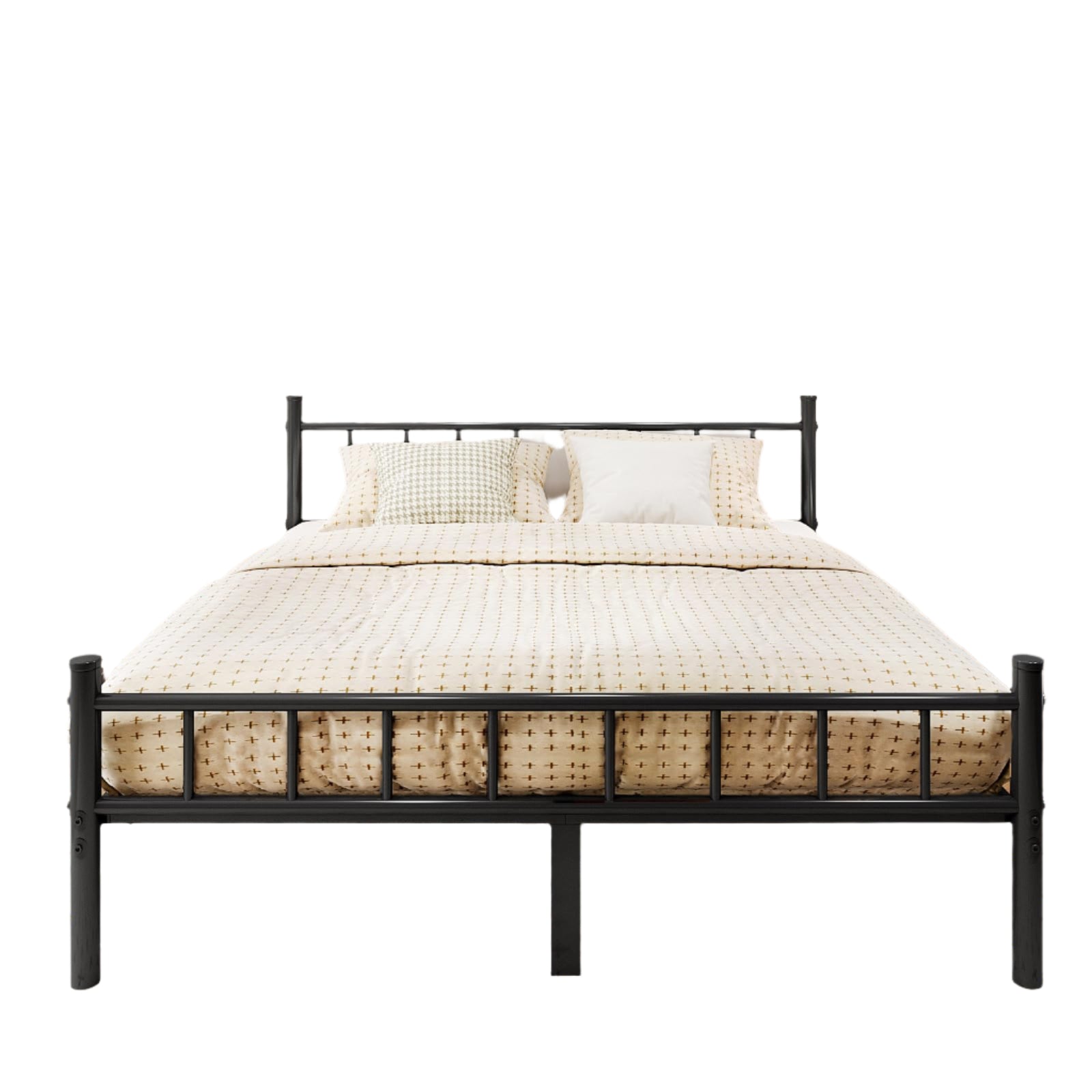 Full Size Metal Bed Frame with Headboard & Footboard 14 Inch Metal Platform