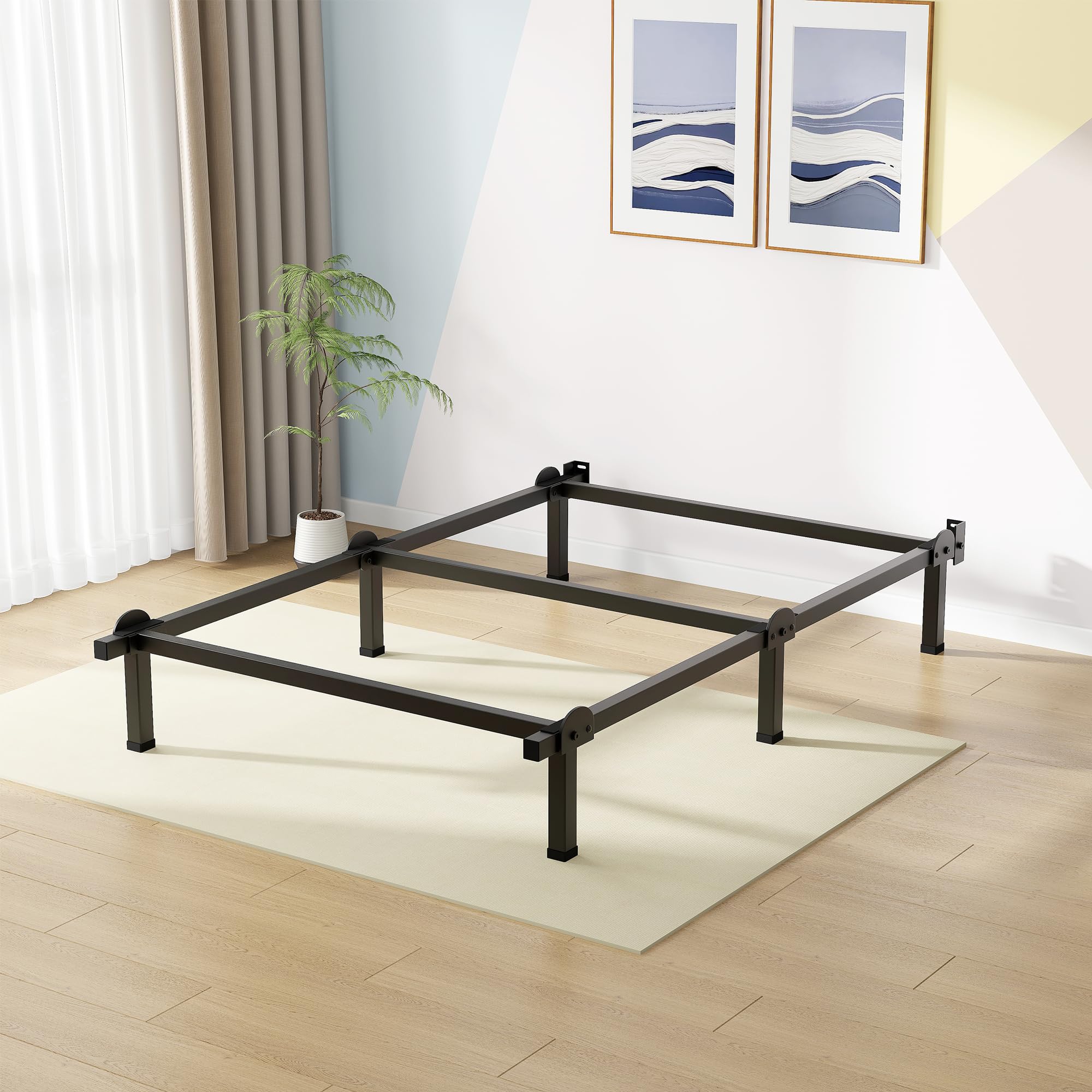 Metal Bed Frame, 6-Leg Bed Base, 8 inches Support for Box Spring