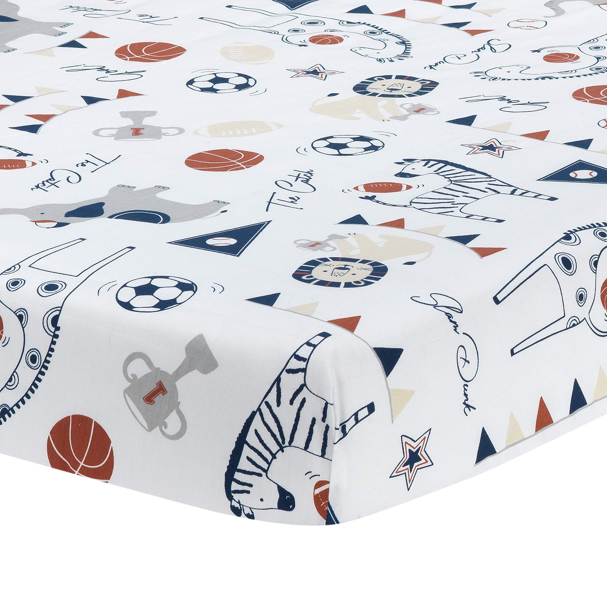 Hall of Fame Sports Animals 5-Piece Crib Bedding Set - Gray/Blue