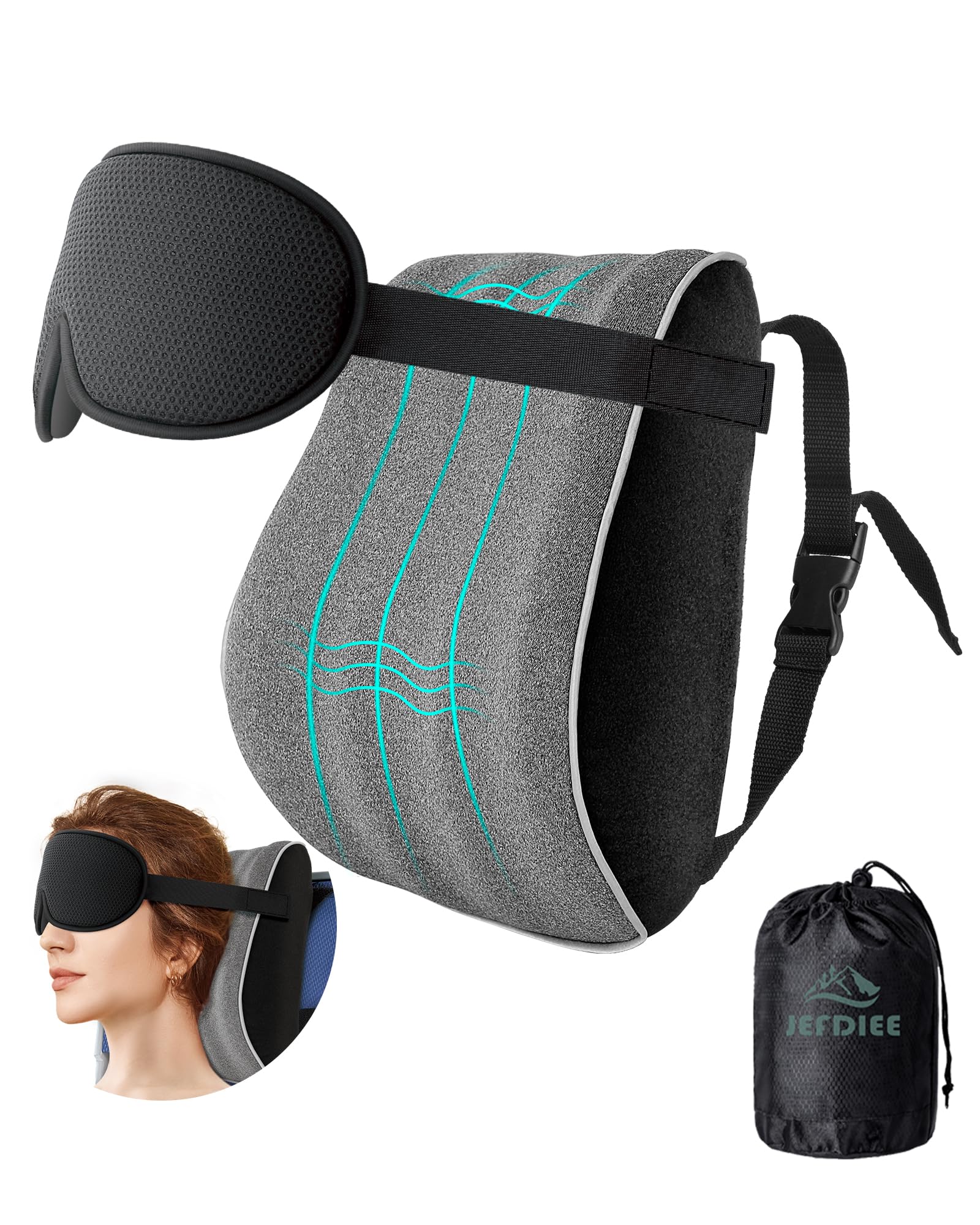 Travel Pillows for Airplanes,Travel Pillow with Eye Mask,Prevents Head Forward