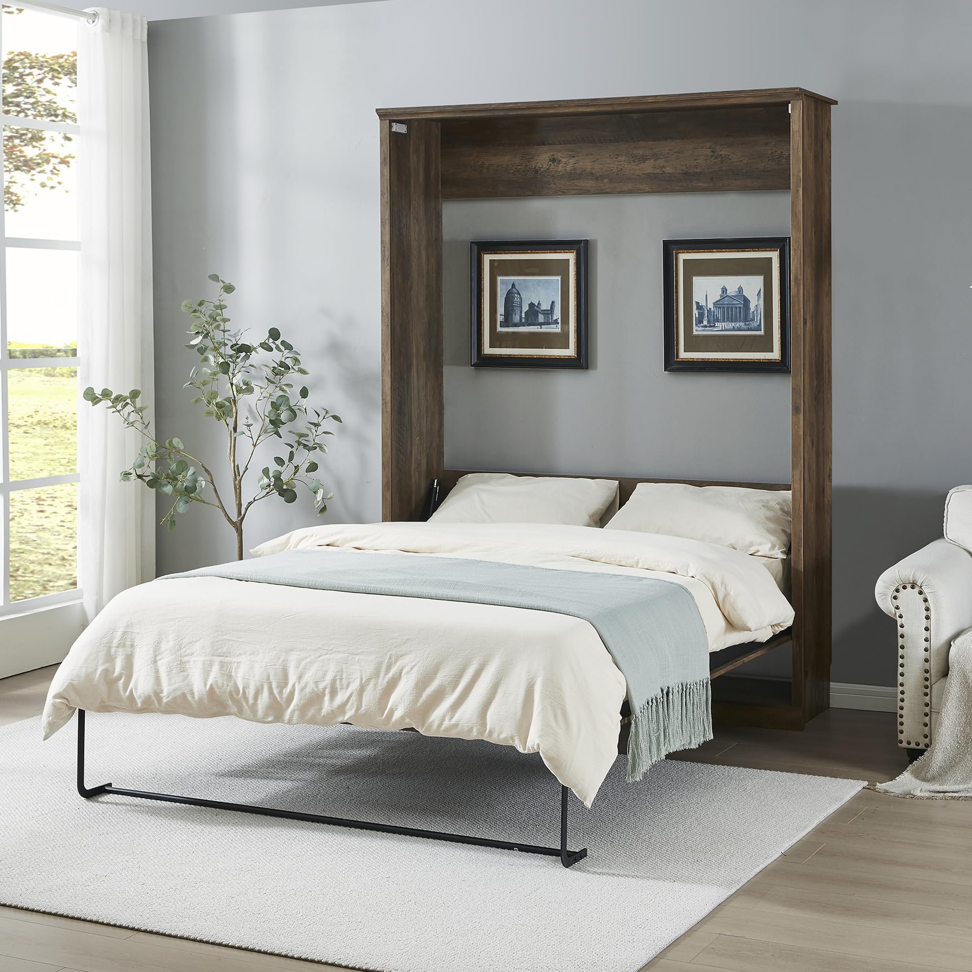 Designs Queen Size Murphy Wall Bed Cabinet, Brown
