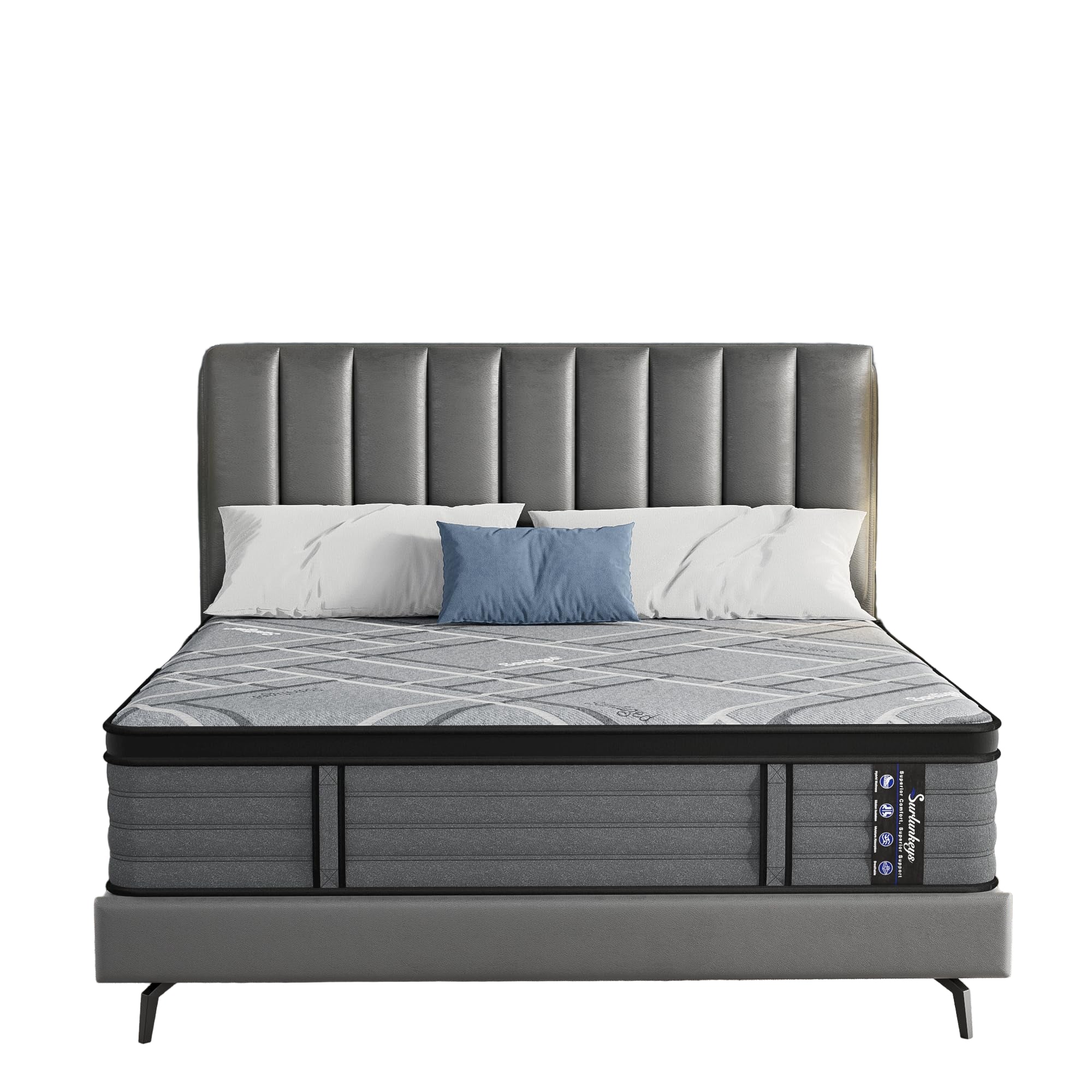 Cal King Size Mattress Hybrid 14 Inch Gel Foam with Enhanced Edge Support