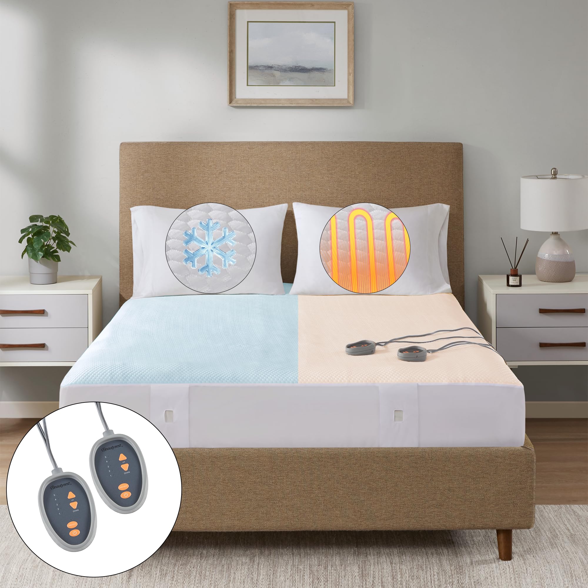 Pad King - Electric Bed Warmer Cool to Touch, All Seasons Cover, 5 Heat Level