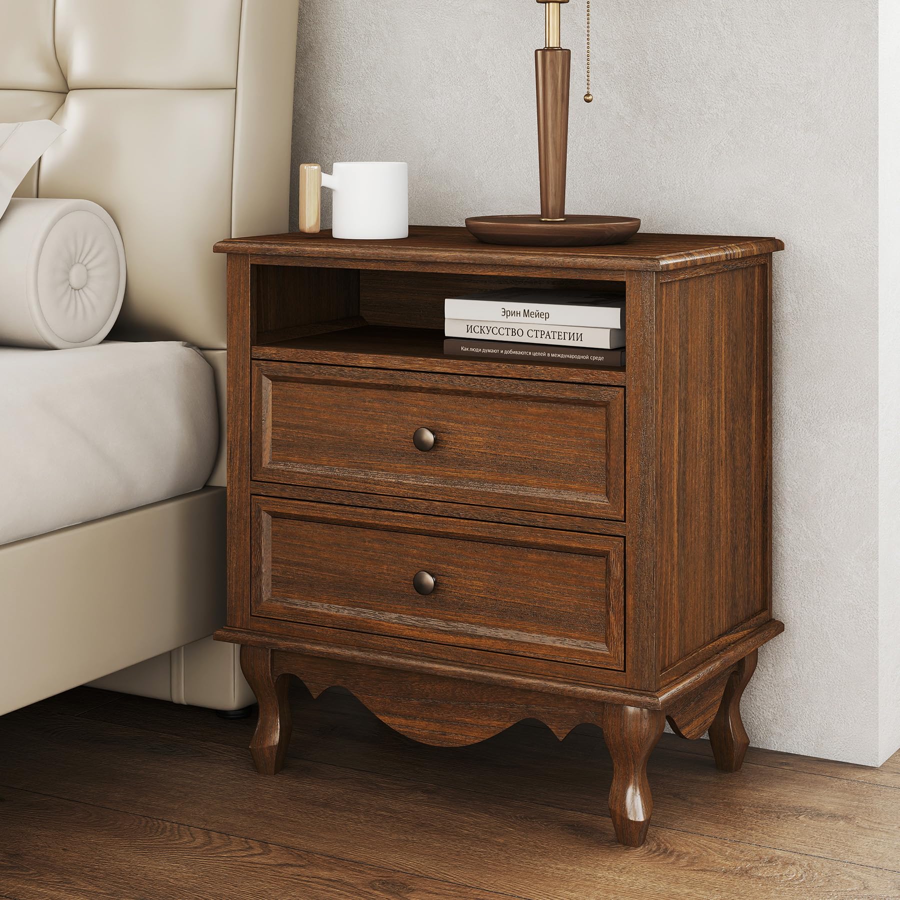 Large Nightstand with Type-C Charging Station