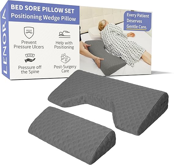 Bed Sore Pillow Set, Positioning Wedge Pillow with Extra Auxiliary Pillow