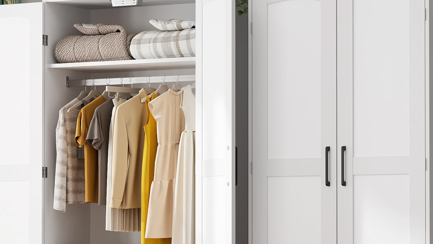 Armoire Wardrobe Closet, Wardrobe Cabinet with Door and Shelves