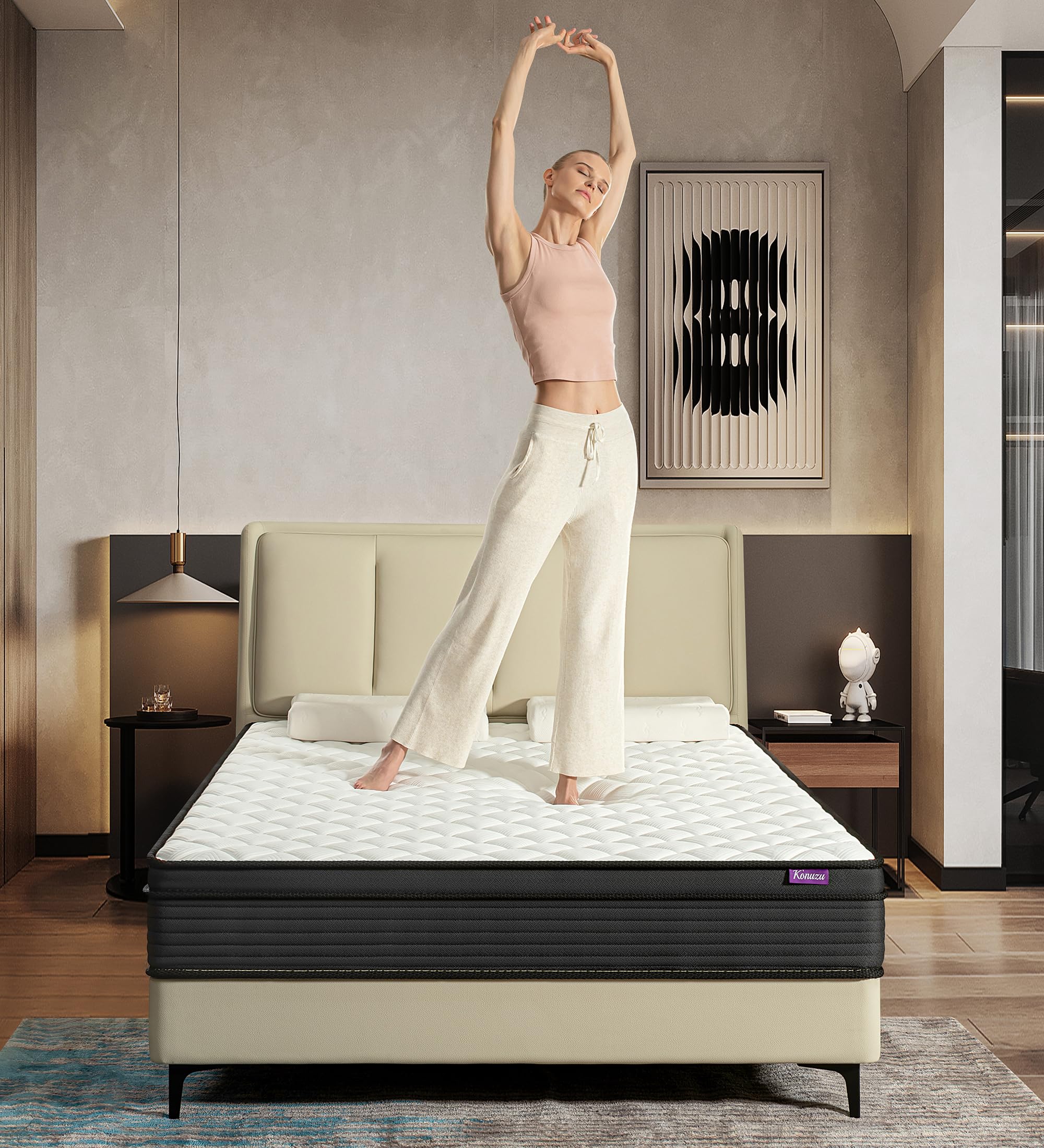 Queen Mattress,12 Inch Memory Foam Hybrid Mattresses in a Box