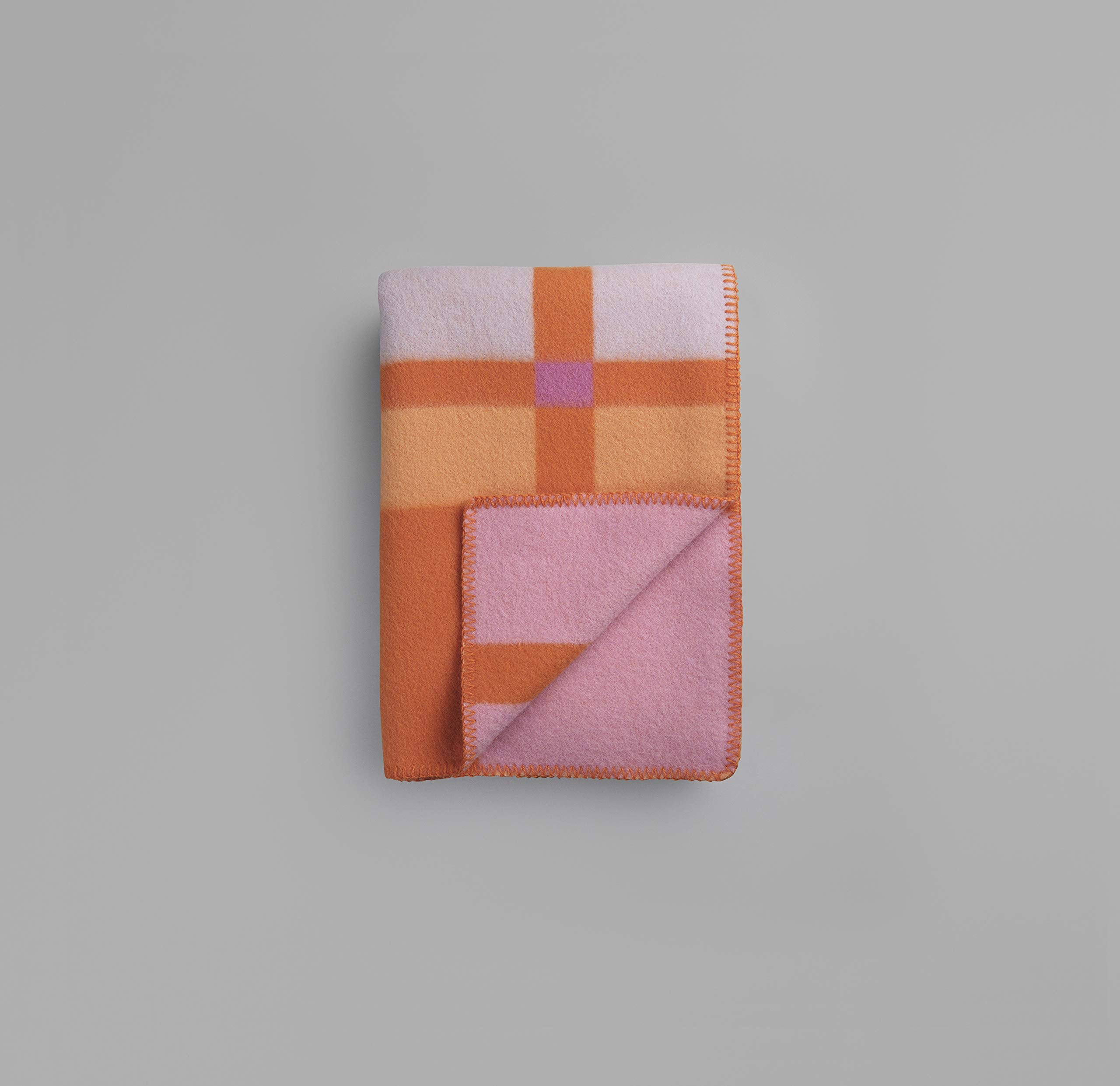 Tweed Designer 100% Norwegian Wool Throw in Many Patterns (City in Orange)