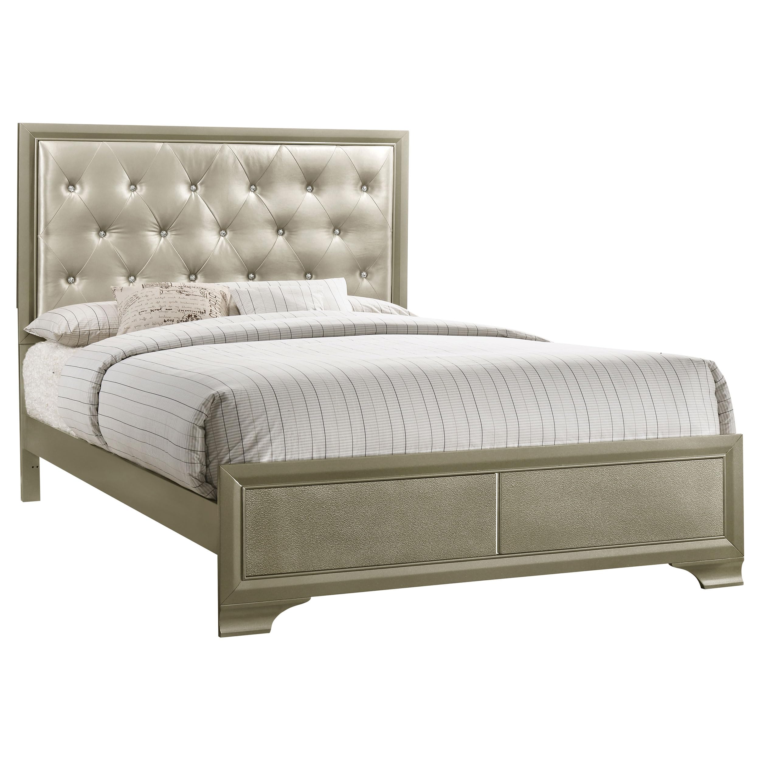 Beaumont Modern Classic Leatherette Upholstered Eastern King Size Panel Bed Frame