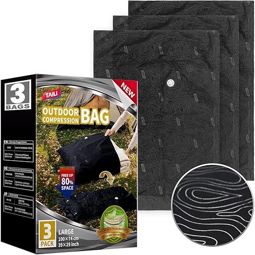 Outdoor Vacuum Storage Bags 5 Pack, Travel Compression Bags (39x29 inch)
