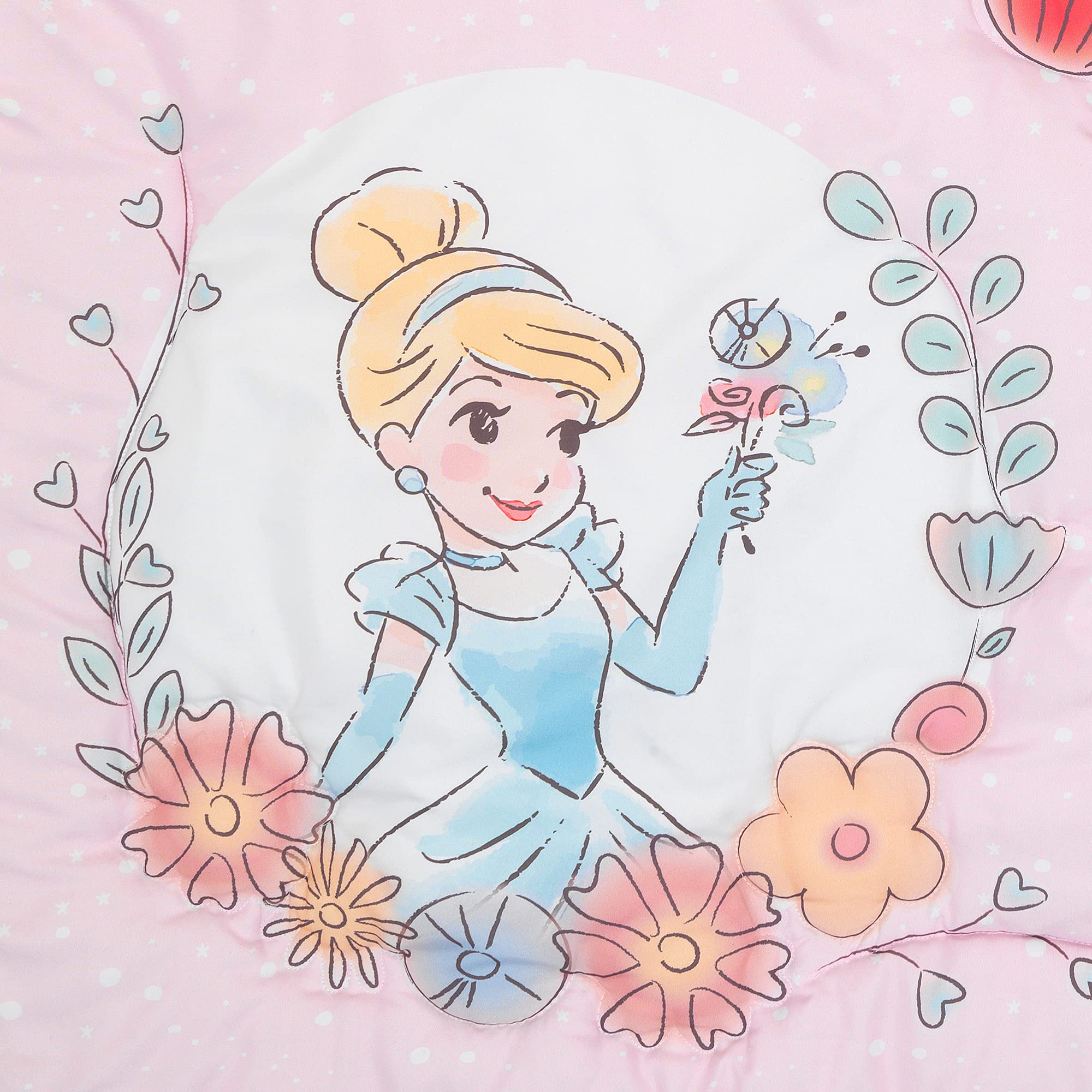 Ivy (LAMCR) Disney Princesses Nursery Baby Crib Bedding Set, Pink, 3 Count