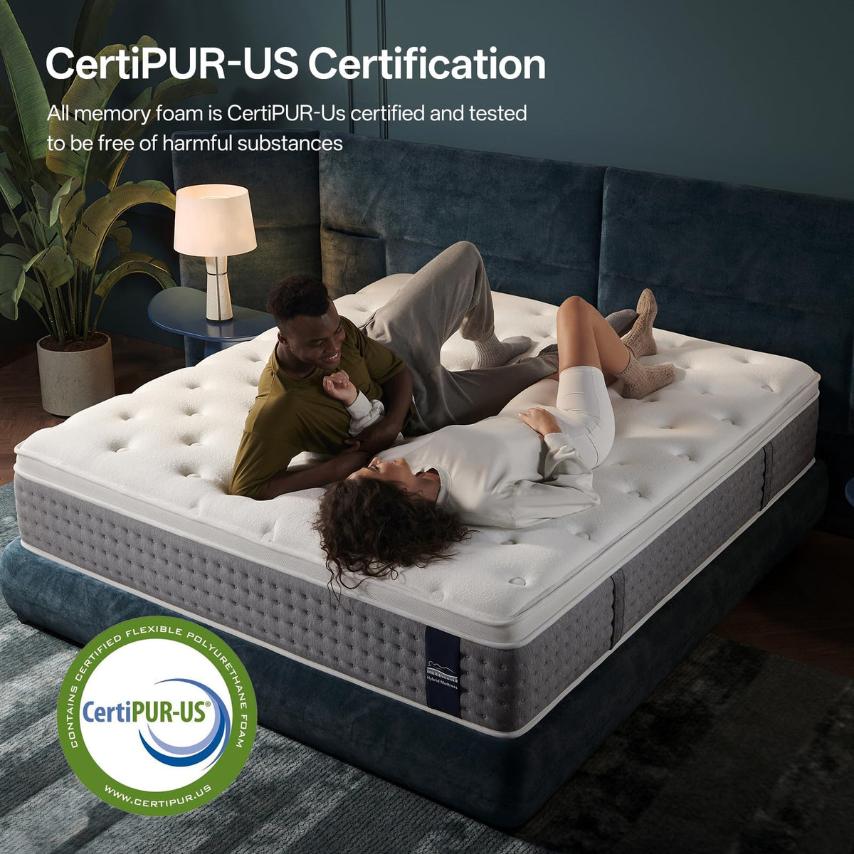 King Hybrid Mattress, Medium Firm Euro Top