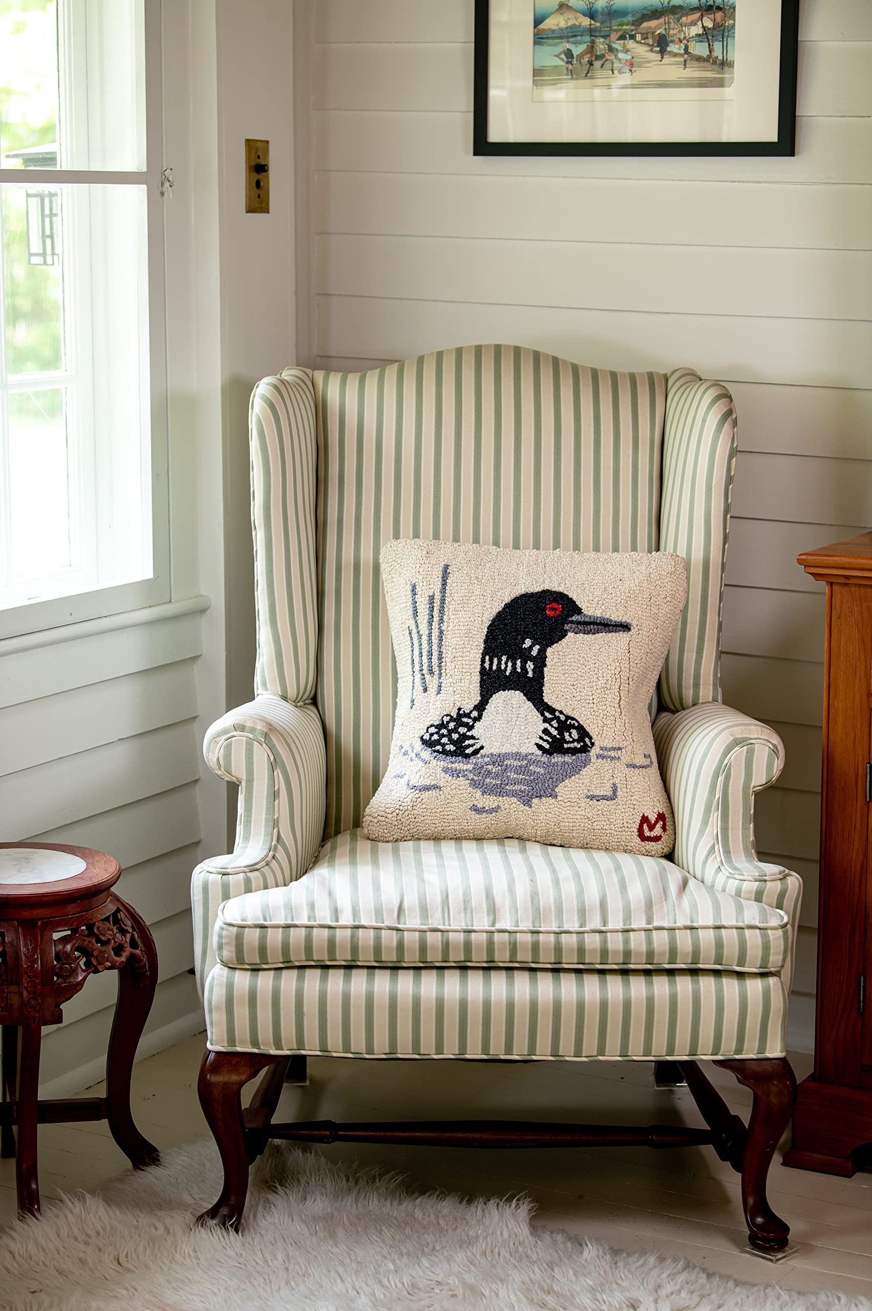 Chandler 4 Corners Artist-Designed Summer Loon Hand-Hooked Wool Decorative