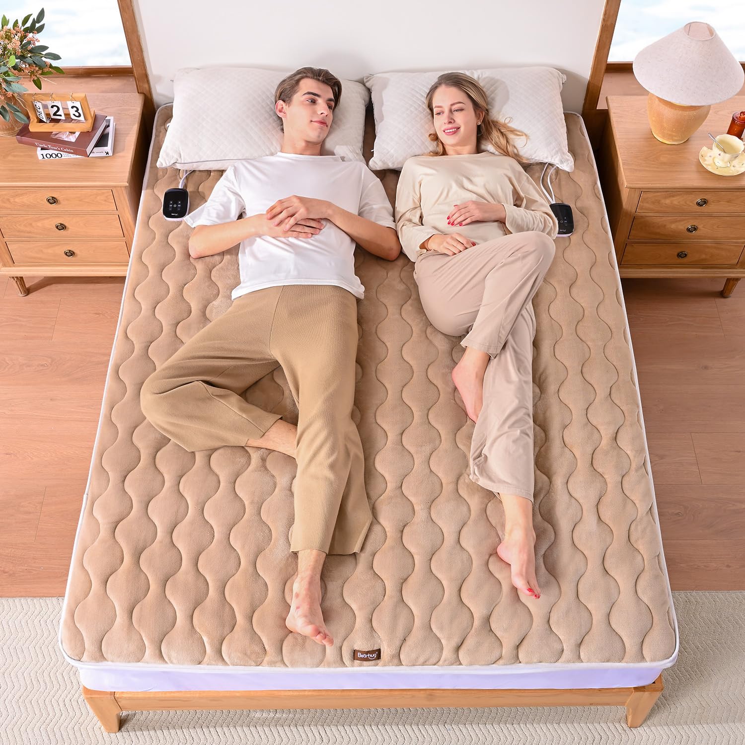 Queen Electric Mattress Pad, Dual Control Bed Warmer with 10 Heat Level