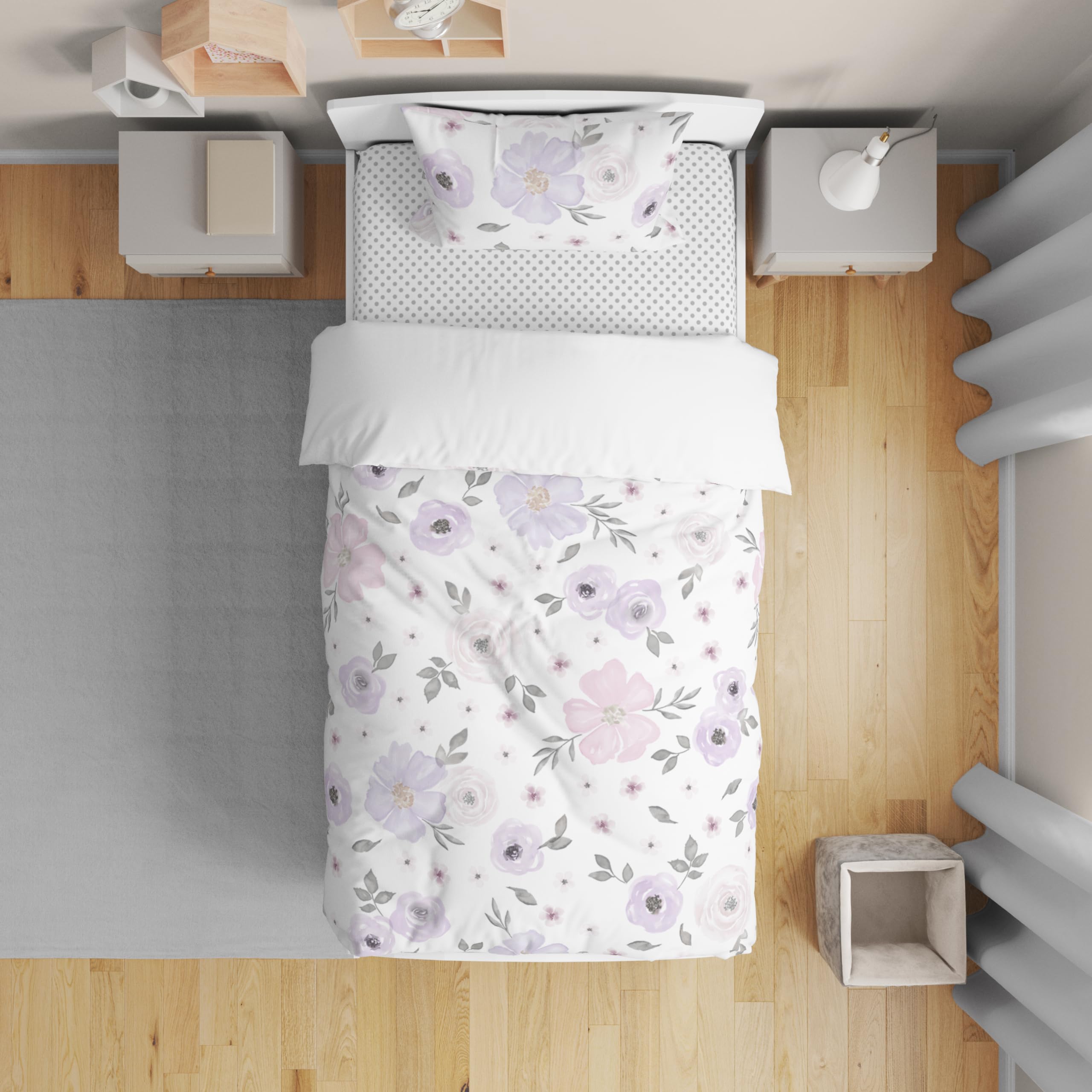 Designs Lavender Purple, Pink, Grey and White Shabby Chic