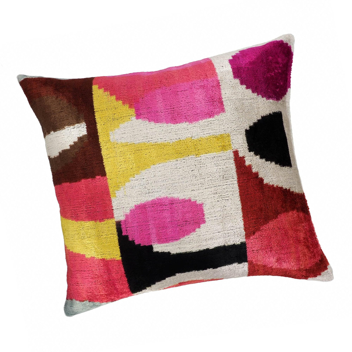 Silk Velvet Ikat Throw Pillow Cover 20x20