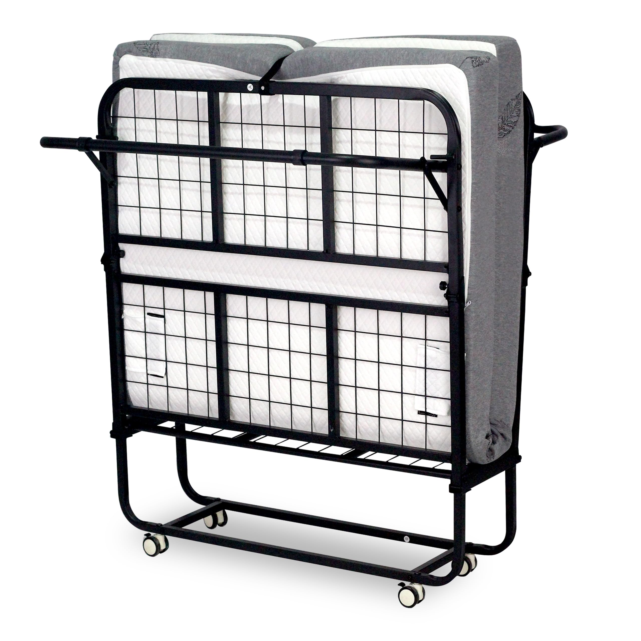 Folding Bed with Mattress, Single Cot 75"x 31" Portable Foldable