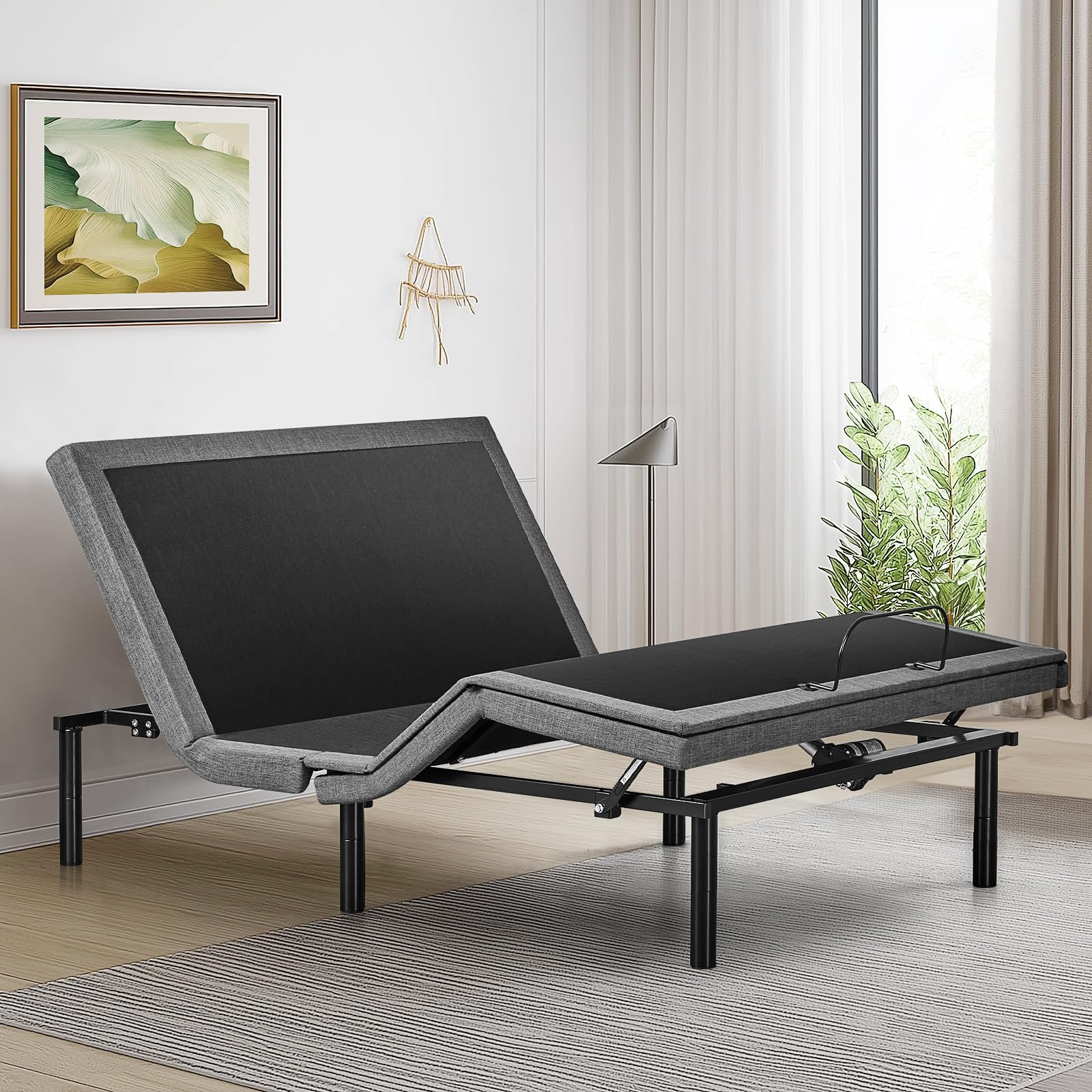 Electric Bed Twin XL, Ergonomic Adjustable Bed Frame with Wireless Remote