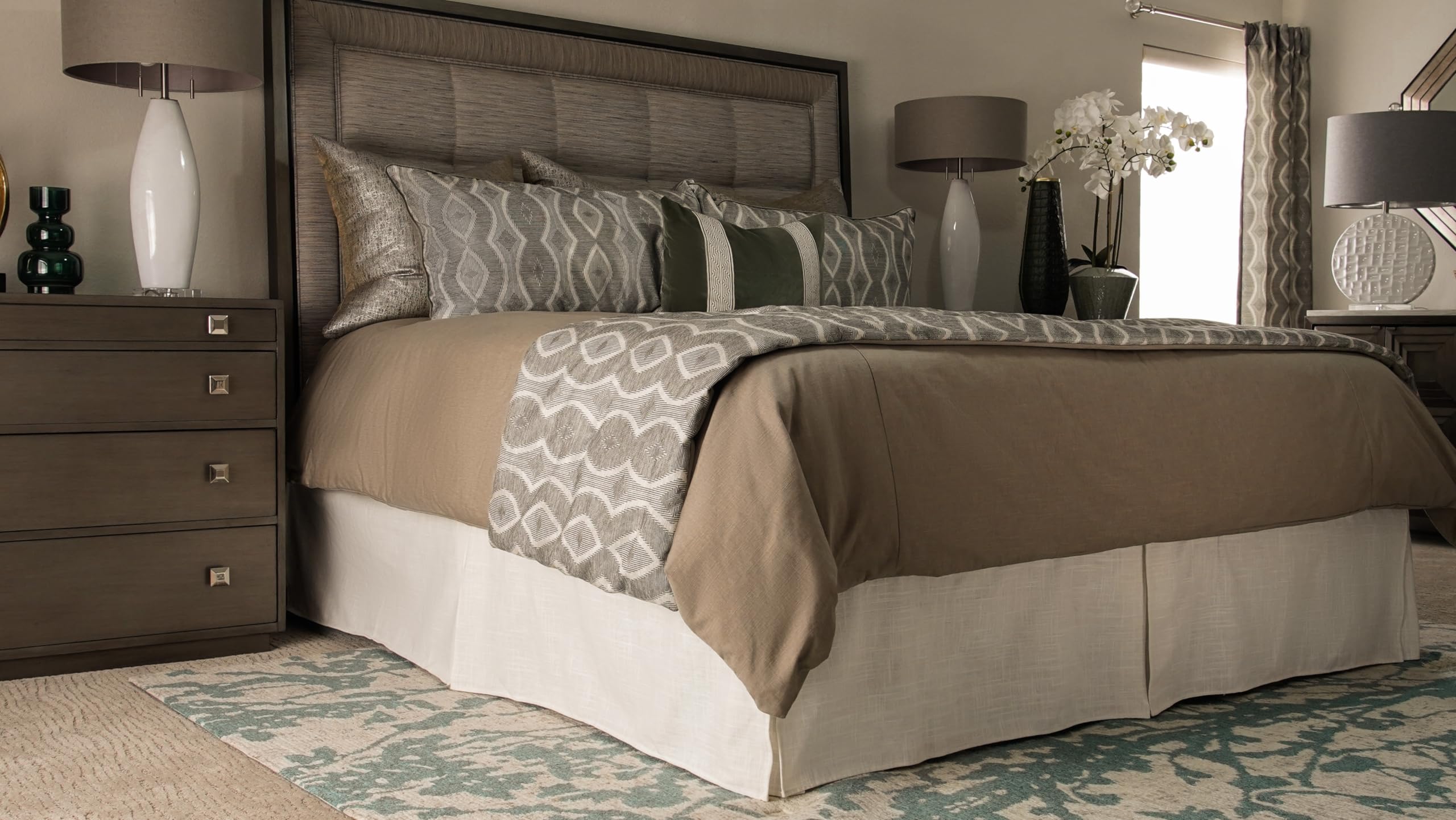 Split King Adjustable Bed Skirt, Patented Technology