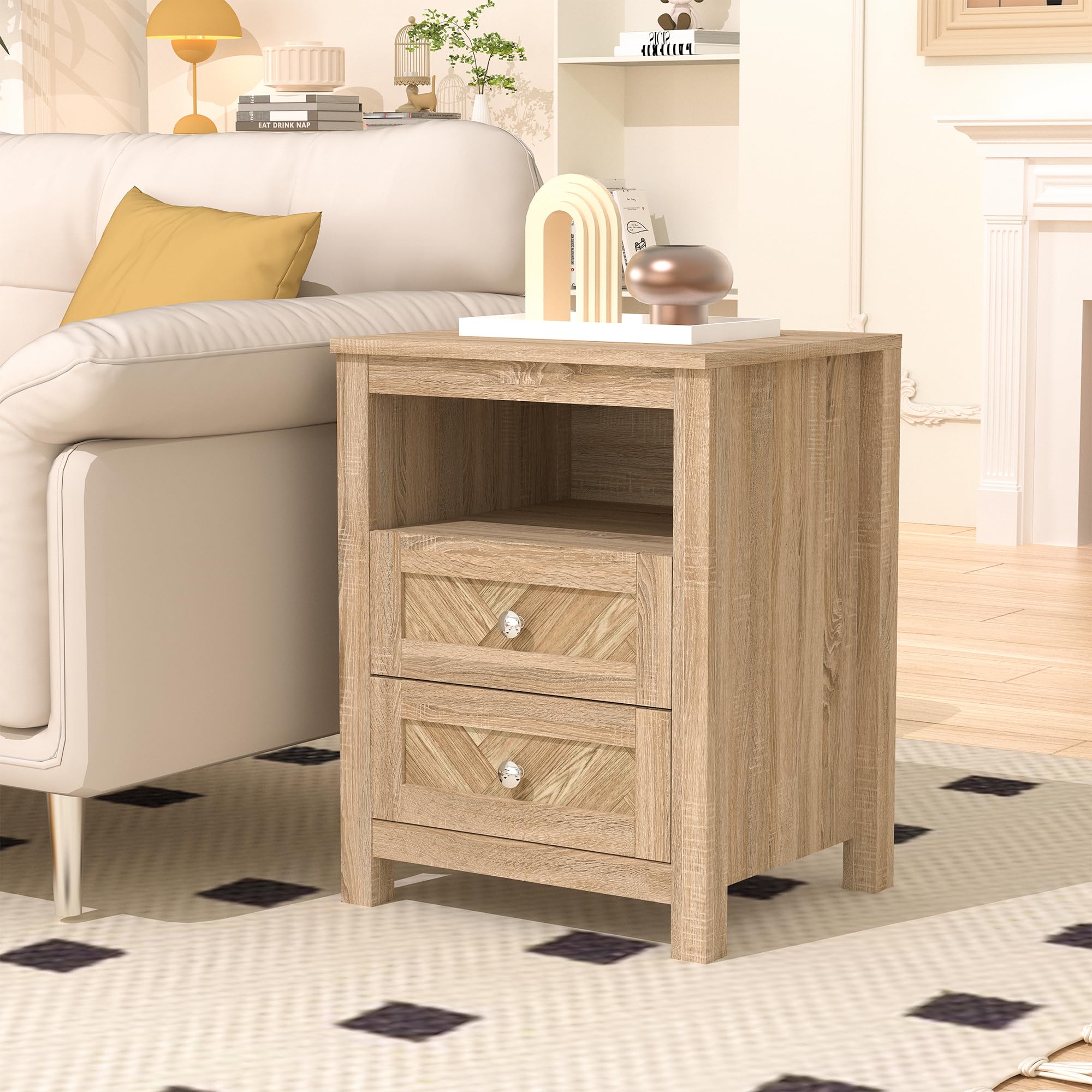 3 Pieces Bedroom Set with 6 Drawer Dresser and 2 Drawer Nightstands