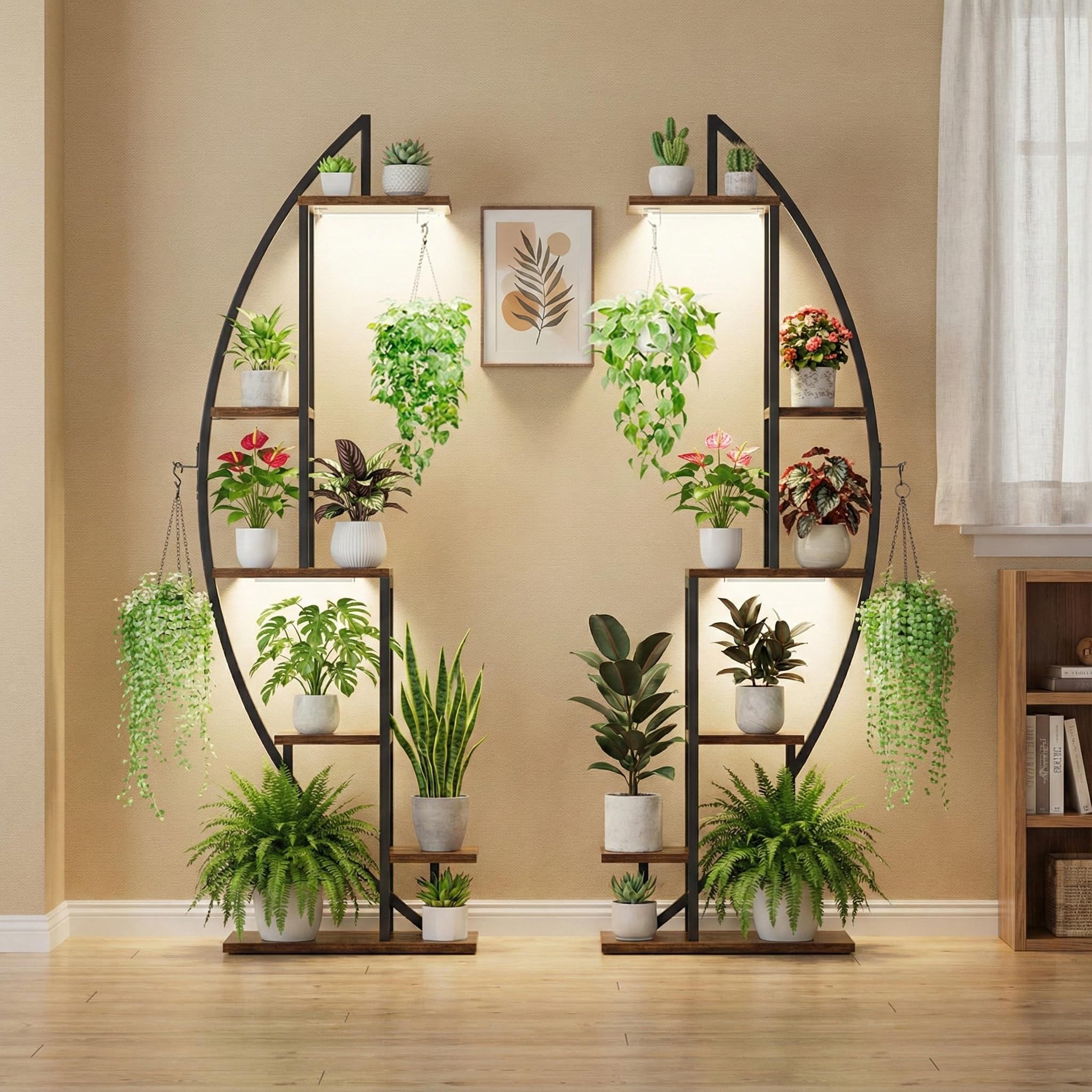 6-Tier Indoor Plant Stand with Grow Lights (2-Pack)