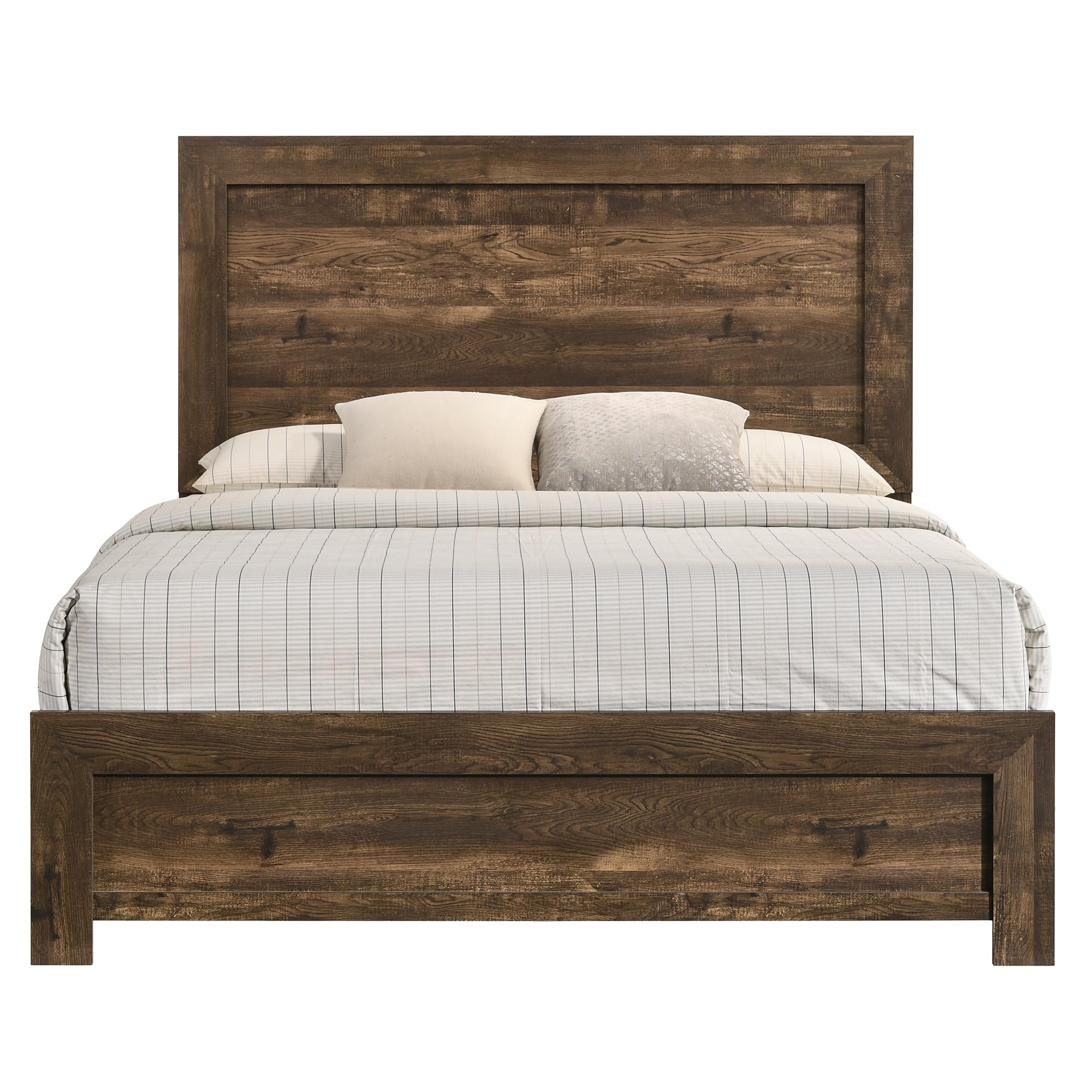 Camberley Farmhouse Wood Panel Bed, Box Spring Required for Bedroom, Guest Room Bed