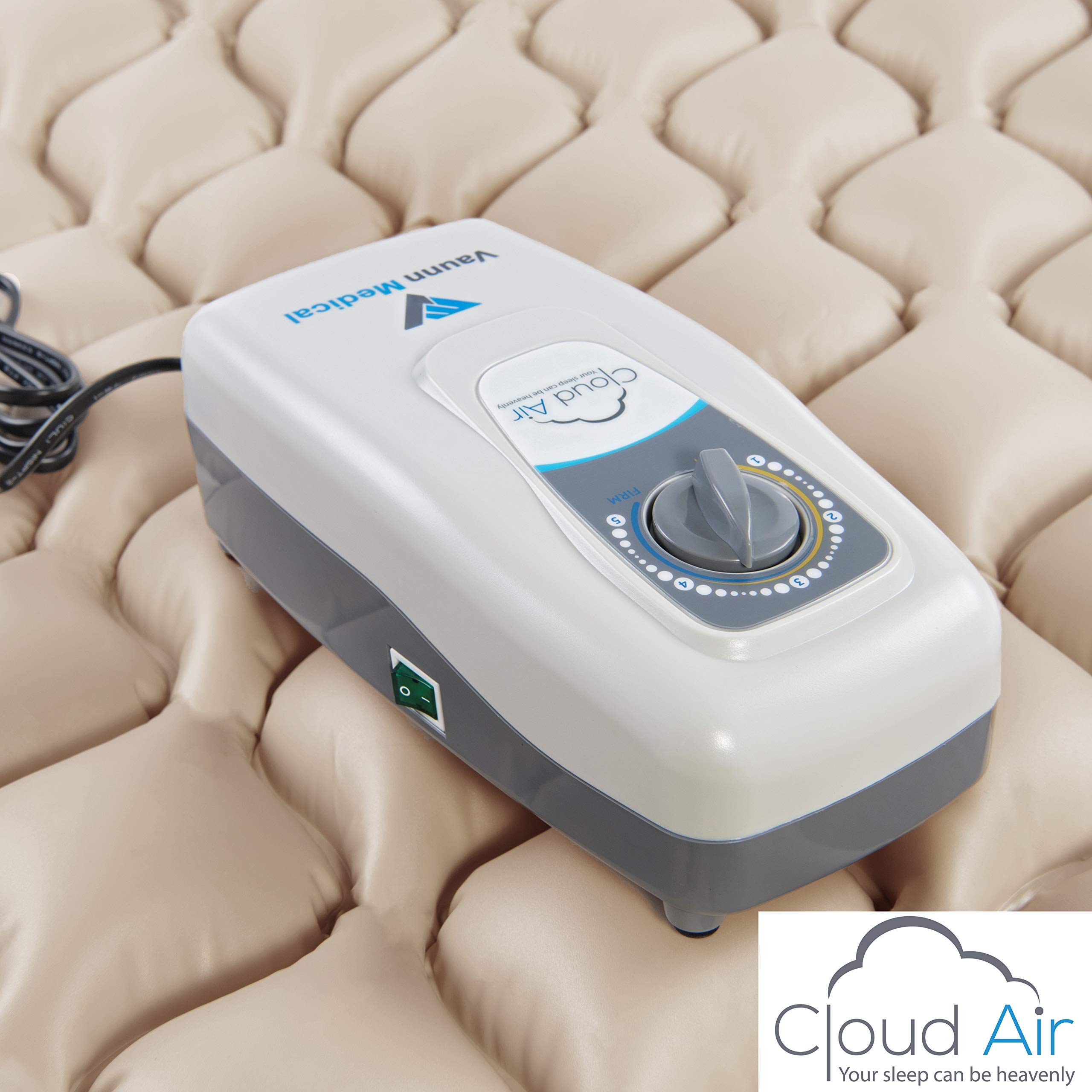 Cloud Air Whisper Quiet Alternating Air Pressure Mattress Topper with Pum