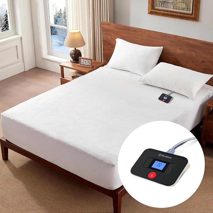 Queen Size Heated Mattress Pad, Luxury Quilted Electric Bed Warmer with 10 Heat