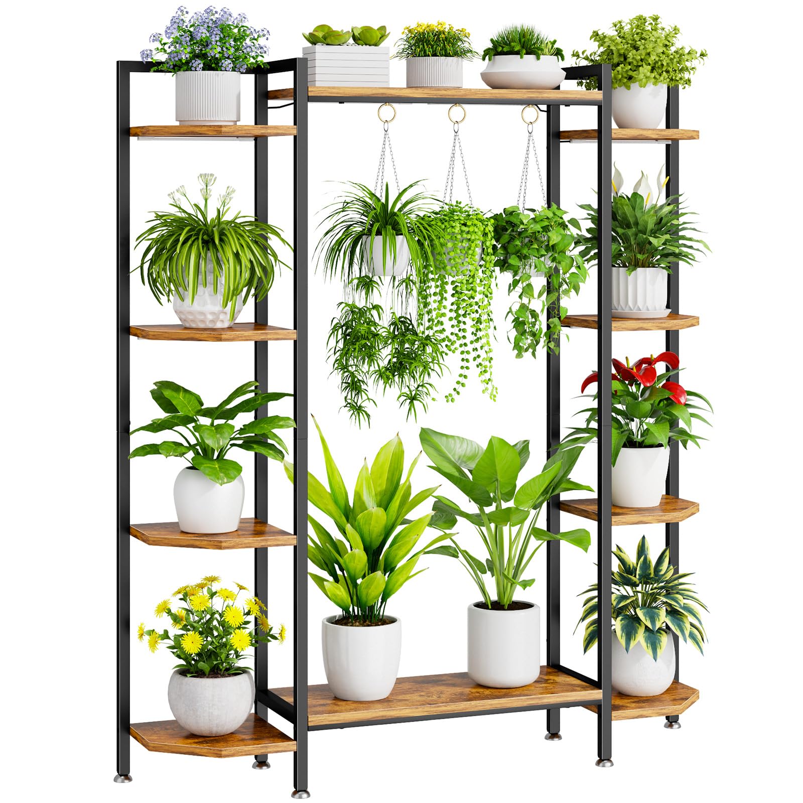 6-Tier Indoor Plant Stand with Grow Lights