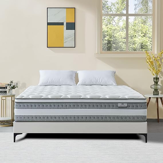 Queen Mattress, 14 Inch Queen Size Hybrid Mattresses
