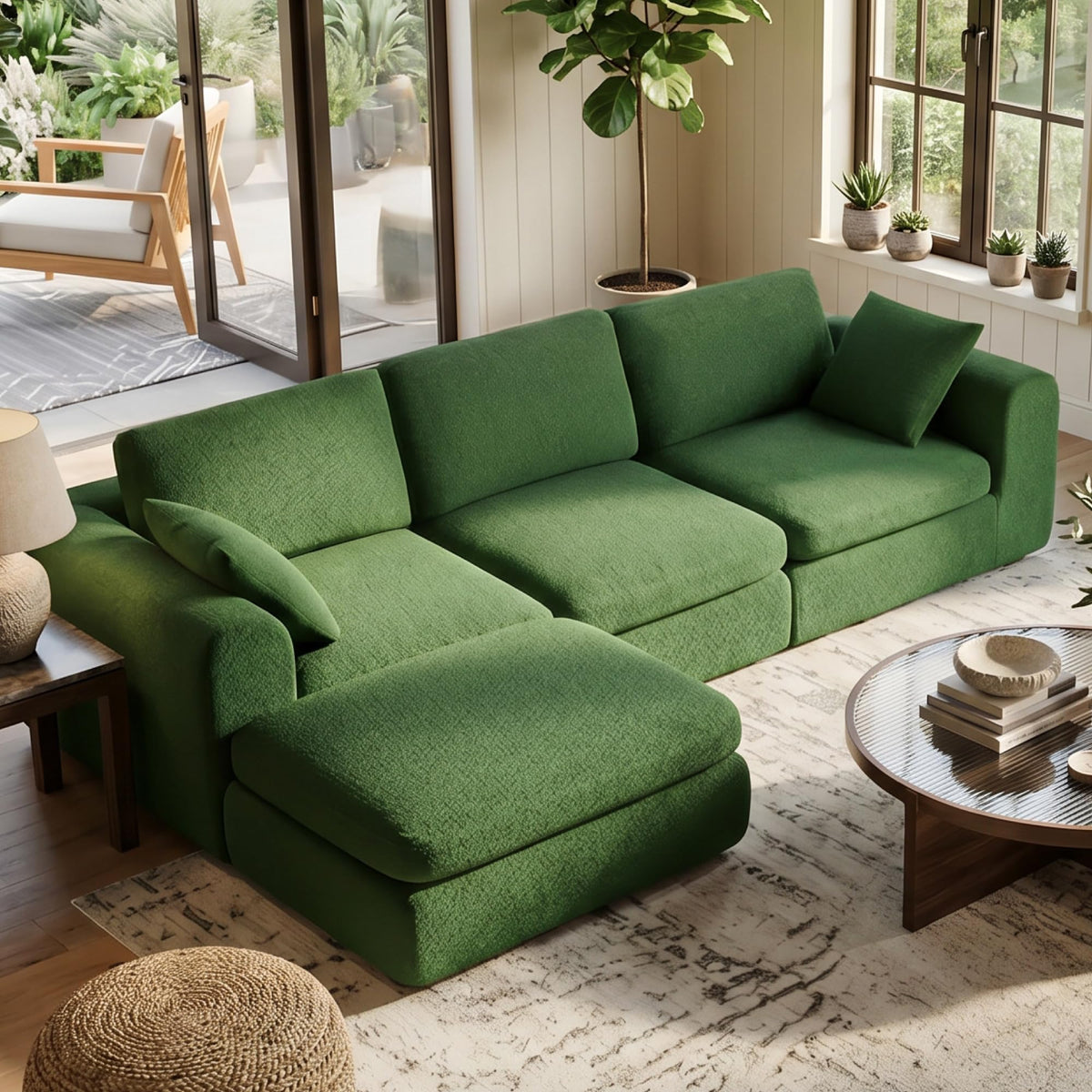 Modular Boneless Sectional Sofa with Deep Seat