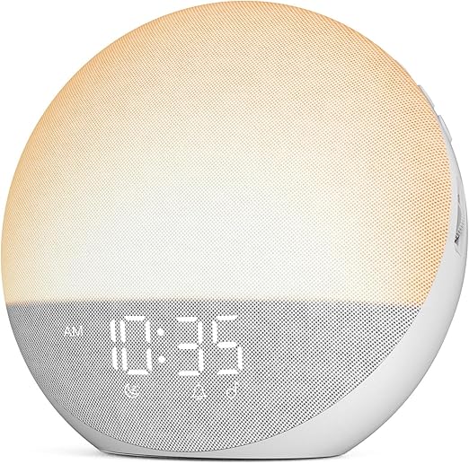 Sunrise Alarm Clock White Noise Machine: Natural Wake Up Light
