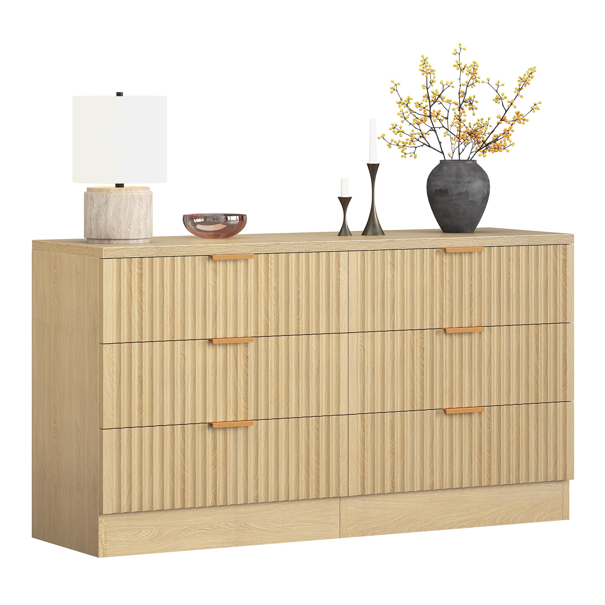 Drawer Dressers, Chest of Drawers with Fluted Panel