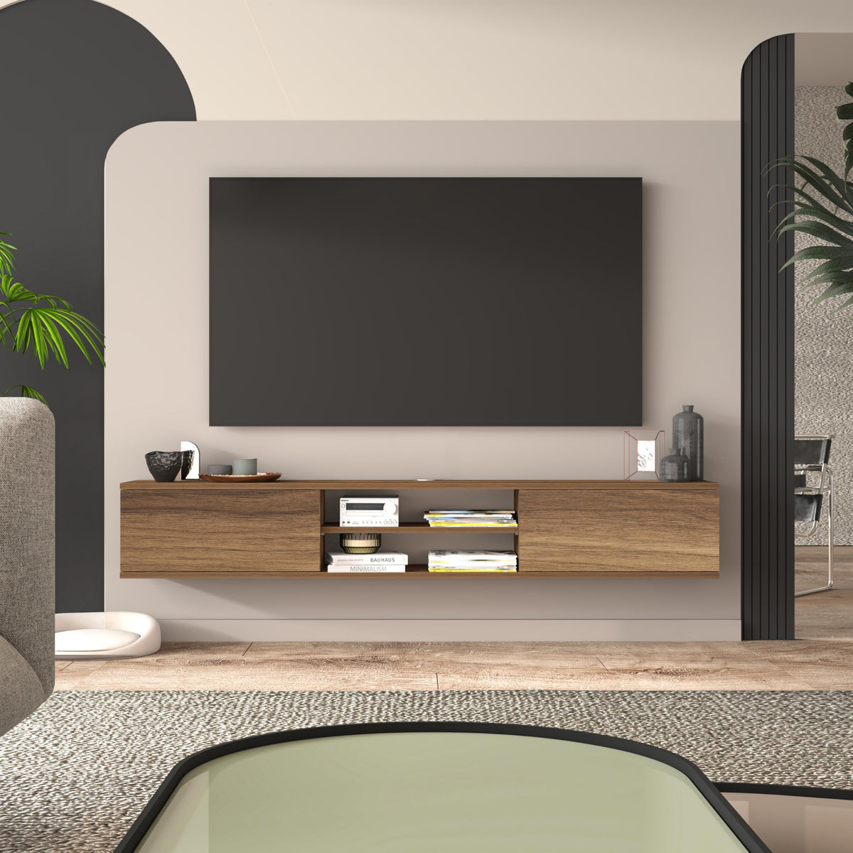 71" Floating TV Stand | Wall-Mounted Entertainment Center
