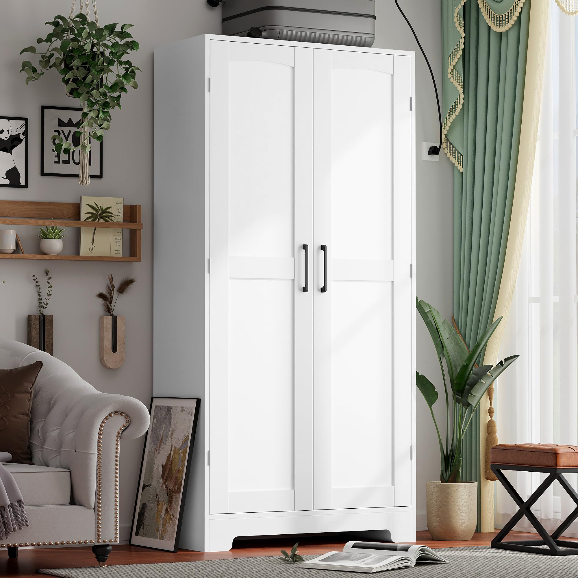 Armoire Wardrobe Closet, Wardrobe Cabinet with Door and Shelves
