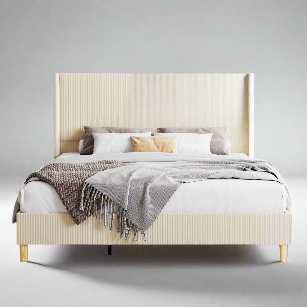 Full Size Corduroy Upholstered Bed Frame