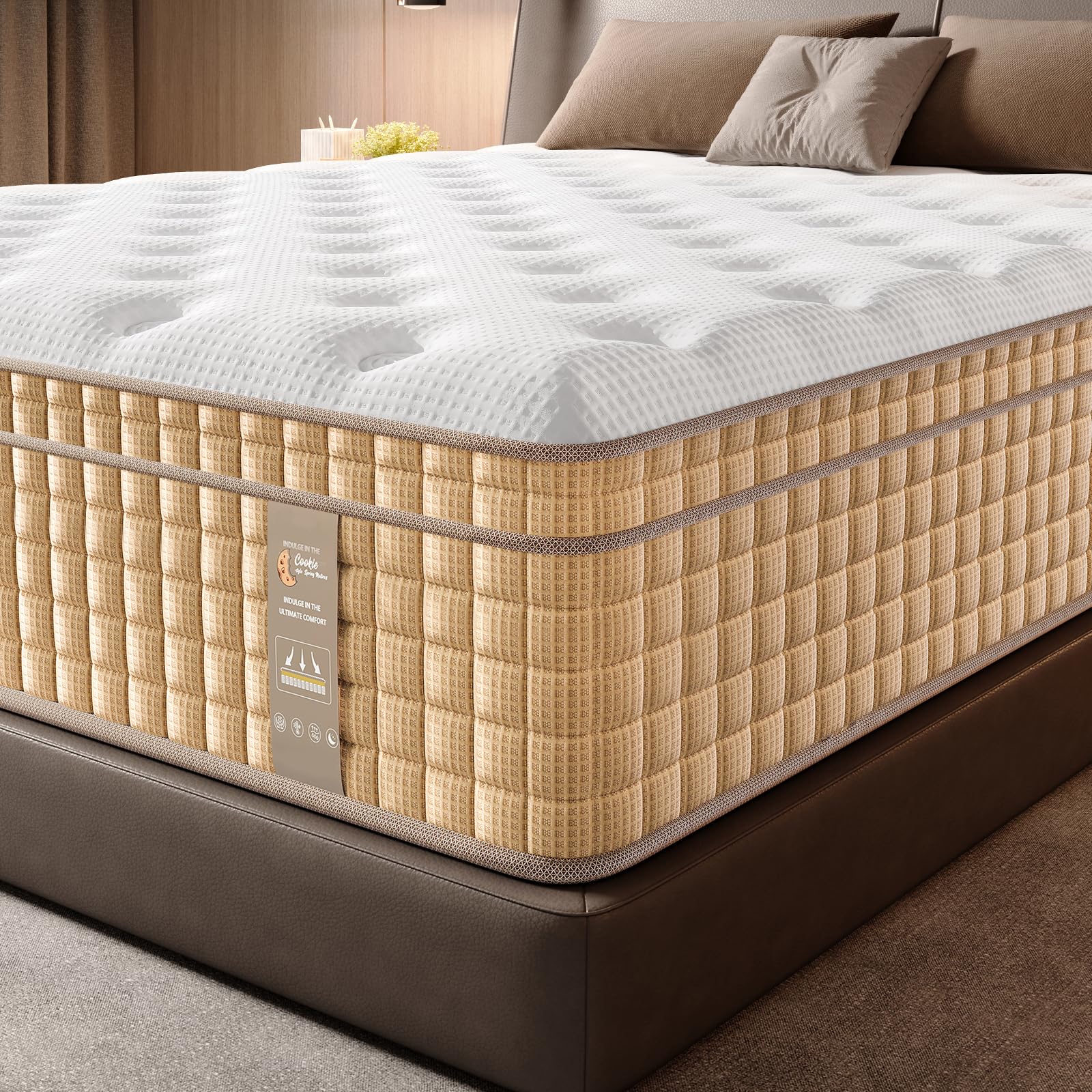 Queen Mattress Hybrid 14 Inch Mattresses Gel Memory Foam & Pocket Spring