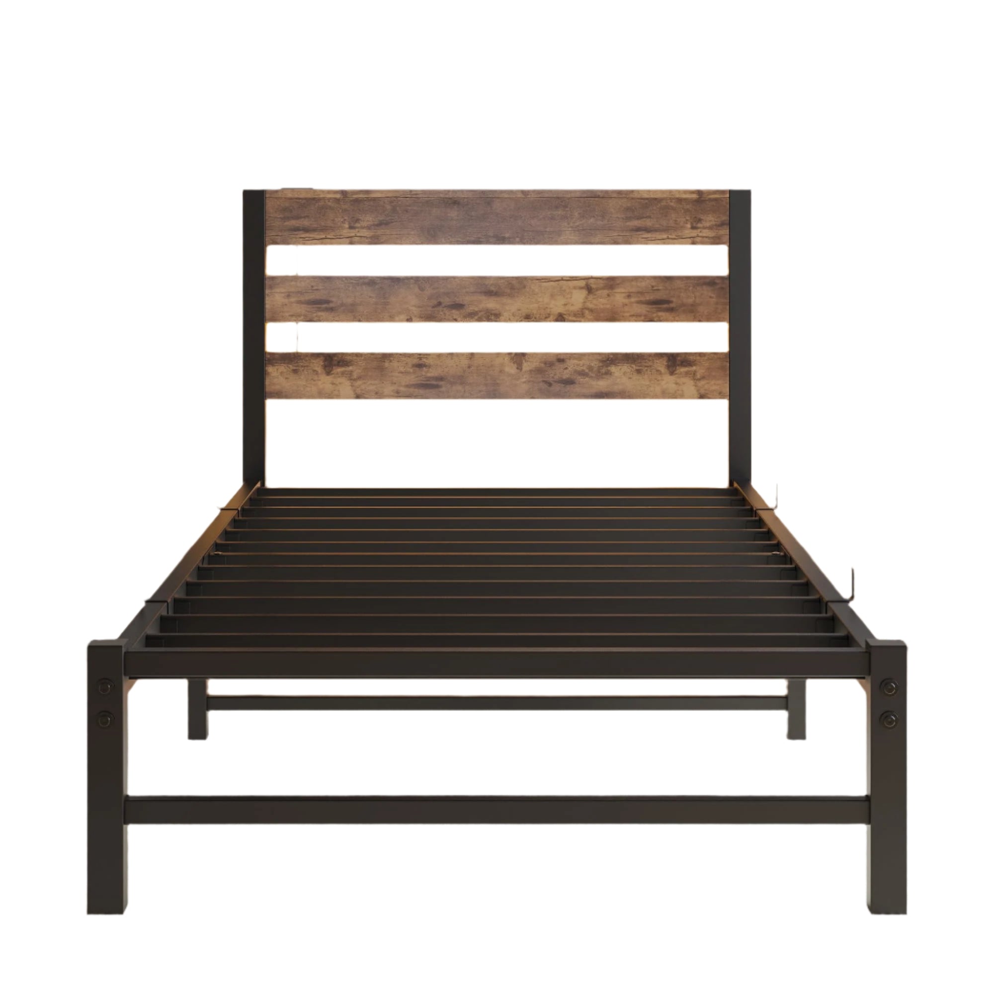 twin Size Bed with Headboard,USB Charging Station
