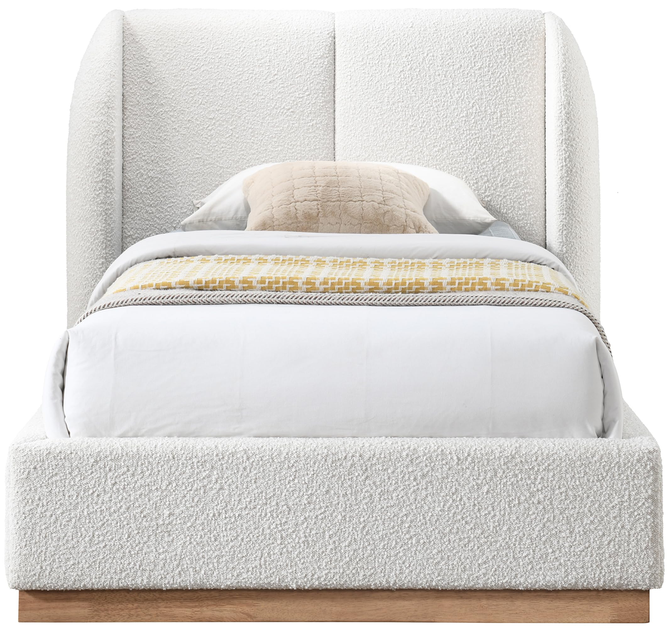 JardinCream-T Jardin Collection Art Deco Twin Bed with Rich