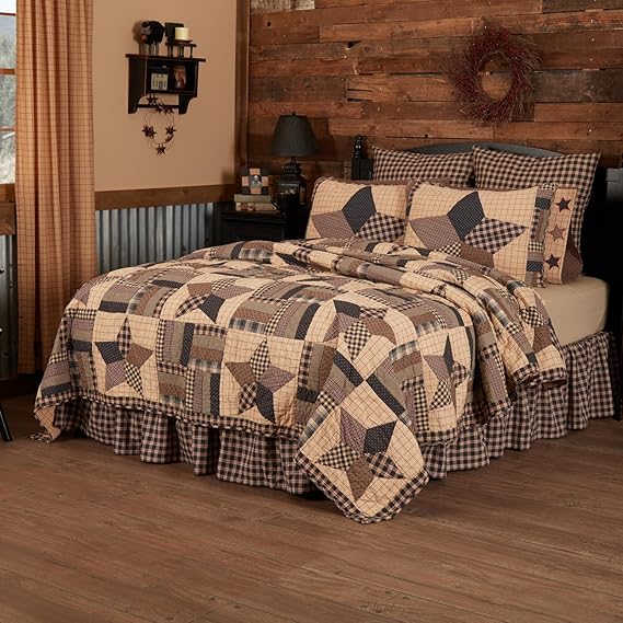 Bingham Star 6 Piece King Quilt Set (1 Quilt, 2 King Shams, 2 Pillowcase