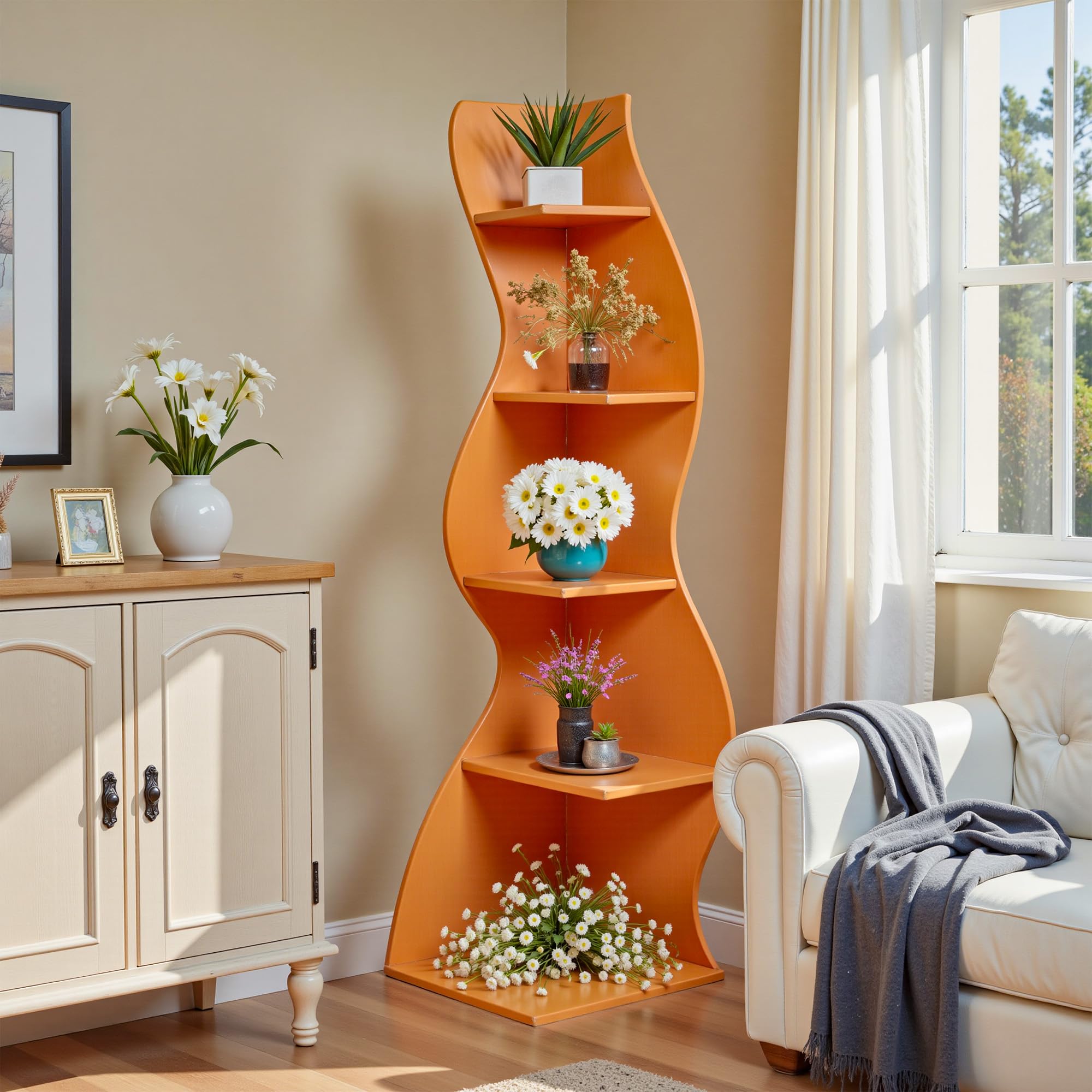 Bookshelf Freestanding 5 Tier 70" Tall Bookshelf Display Shelf