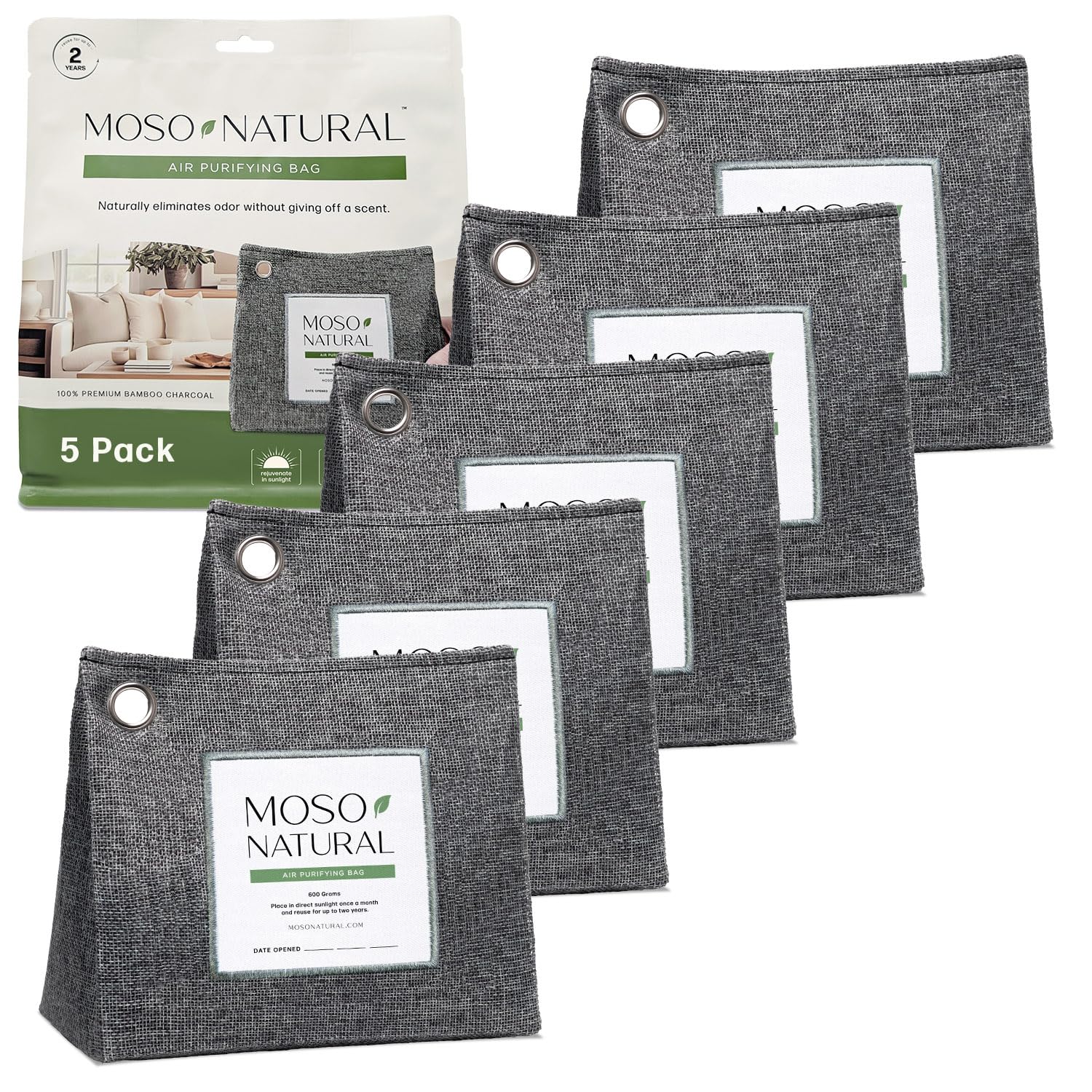 Air Purifying Bag 600g (21oz) Premium Bamboo Charcoal Odor Absorber