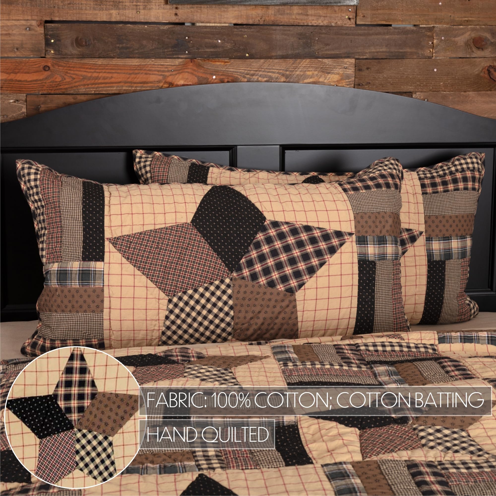 Bingham Star 6 Piece Luxury King Quilt Set (1 Quilt, 2 King Shams, 2 Pillowcase