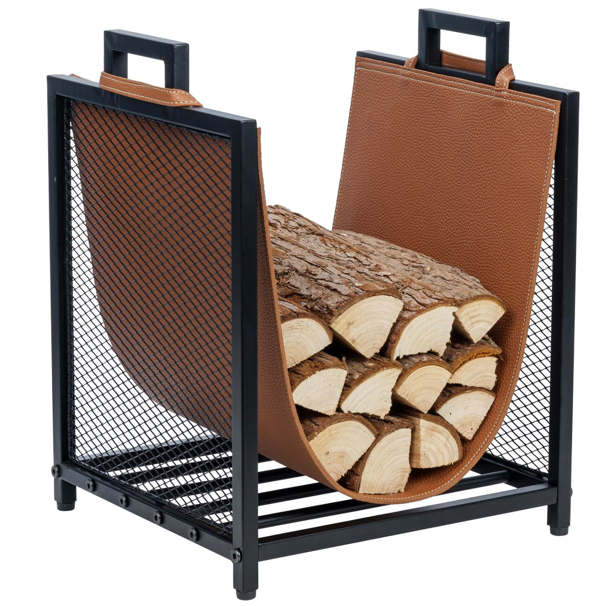Compact Firewood Stand with Sling Log Holder