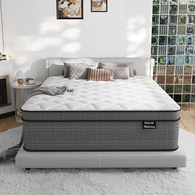 Queen Mattress, 12 Inch Hybrid Queen Bed Mattress in a Box