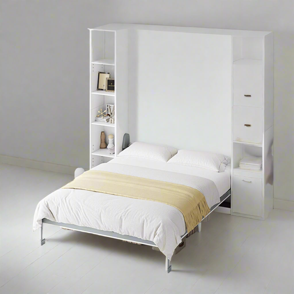 Rophefx Queen Murphy Bed Cabinet with 5-Tier Adjustable Storage Shelves