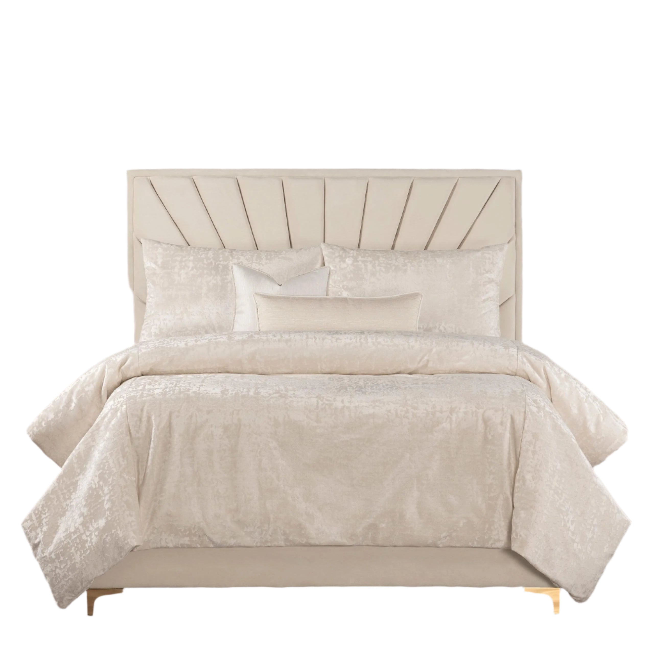 Scott Fitzgerald High Society Duvet Cover and Insert Set Ivory, Cream Twin 5 Piece