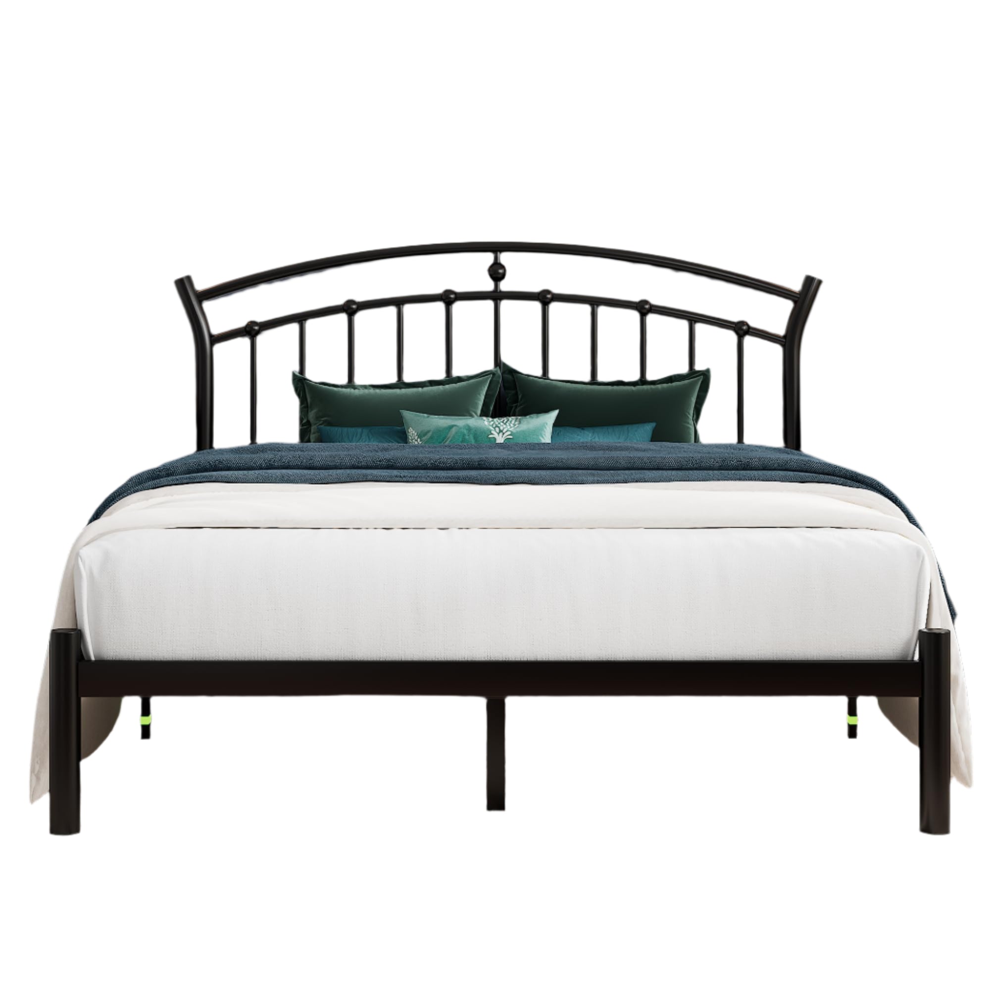 Queen Bed Frame, Black Metal Bed Frame with 12" Under-Bed Storage